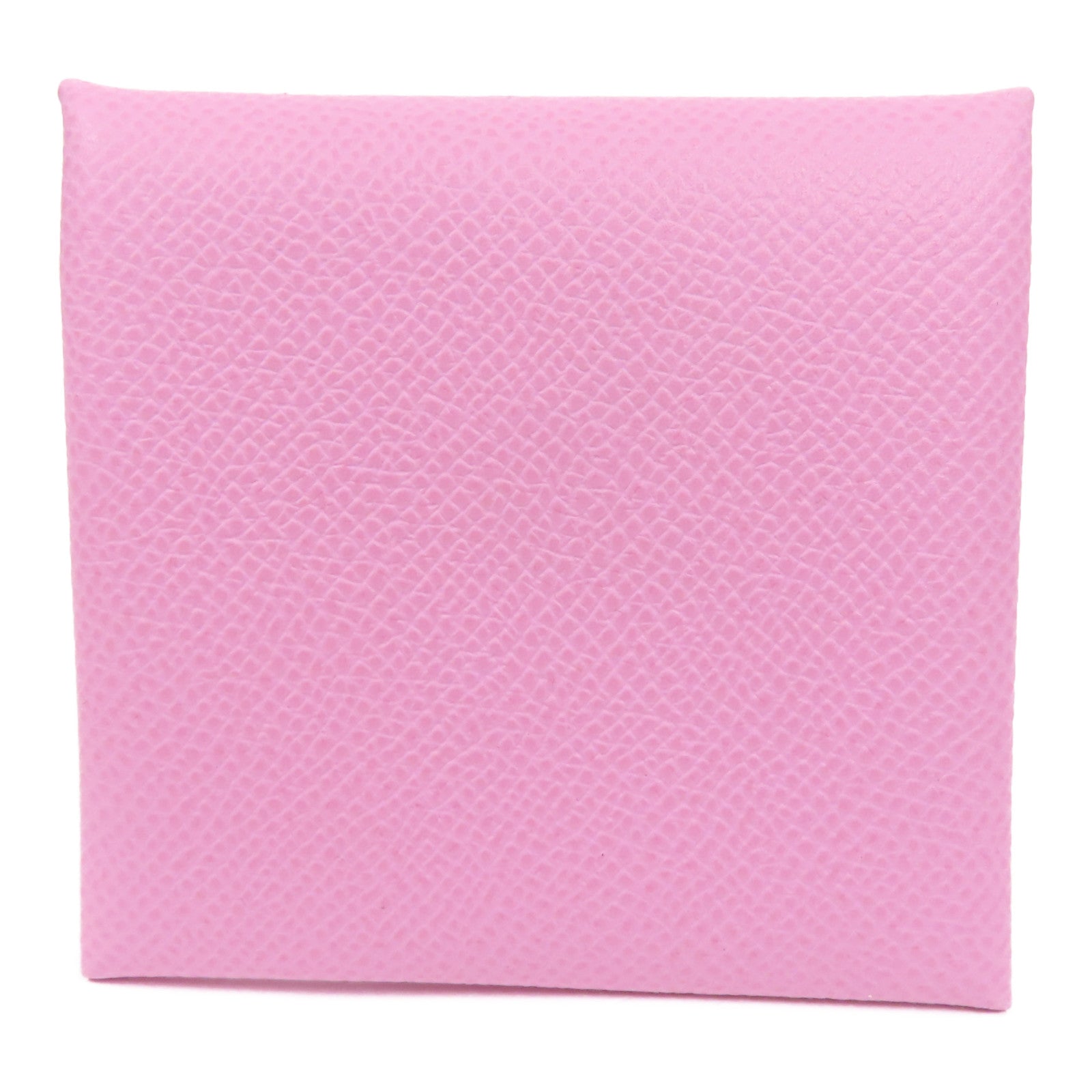 HERMES Epsom皮革Bastia銀扣零錢包Mauve Sylvestre