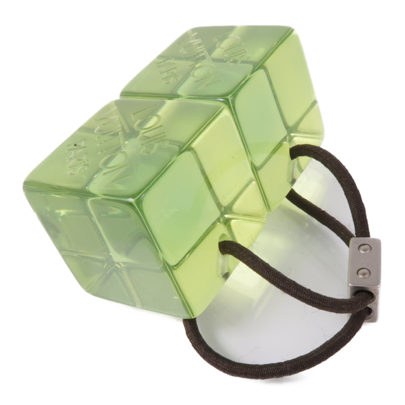 LOUIS VUITTON PVC Hair Cube銀扣髮圈
