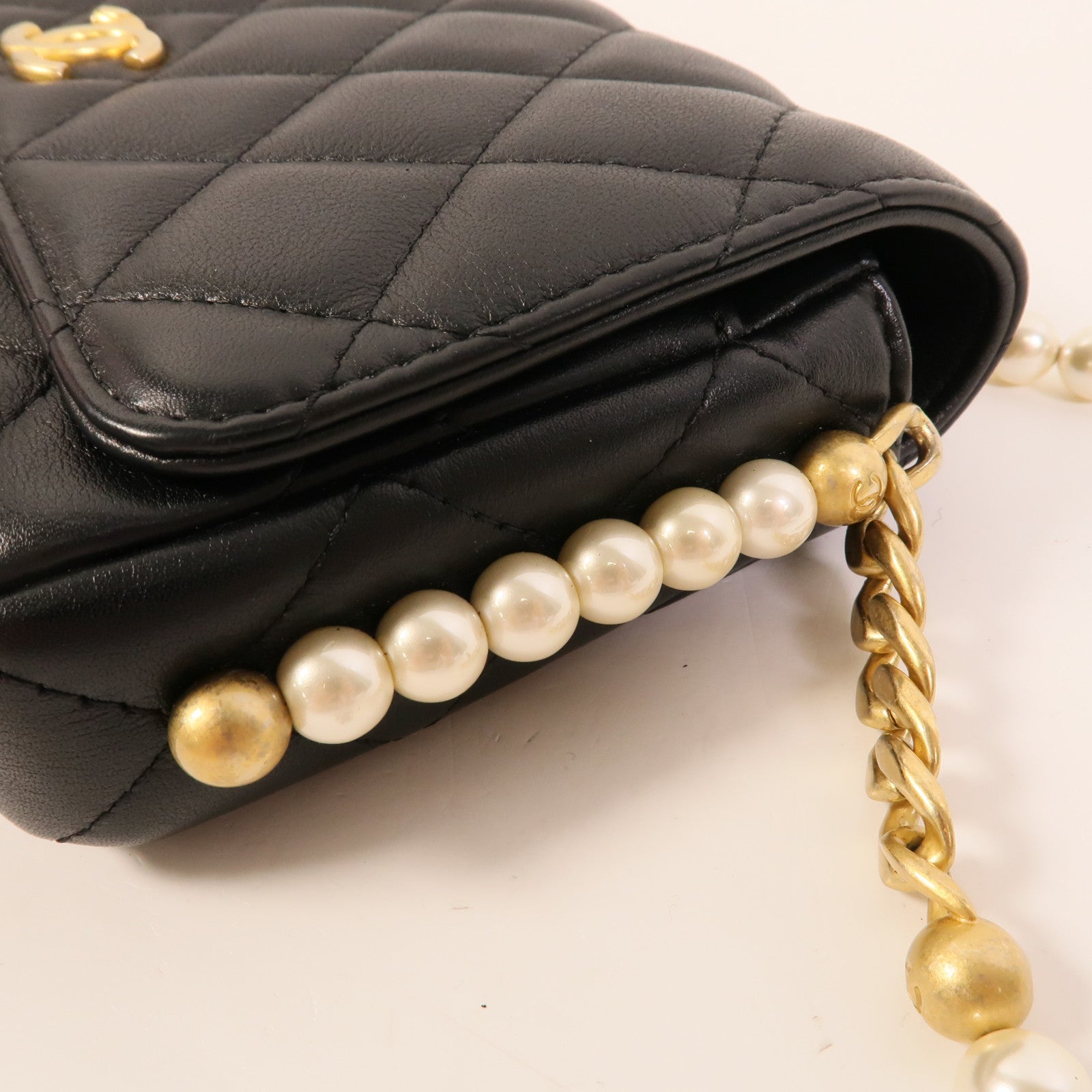 CHANEL 羊皮皮革Pearl Wallet On Chain肩背袋
