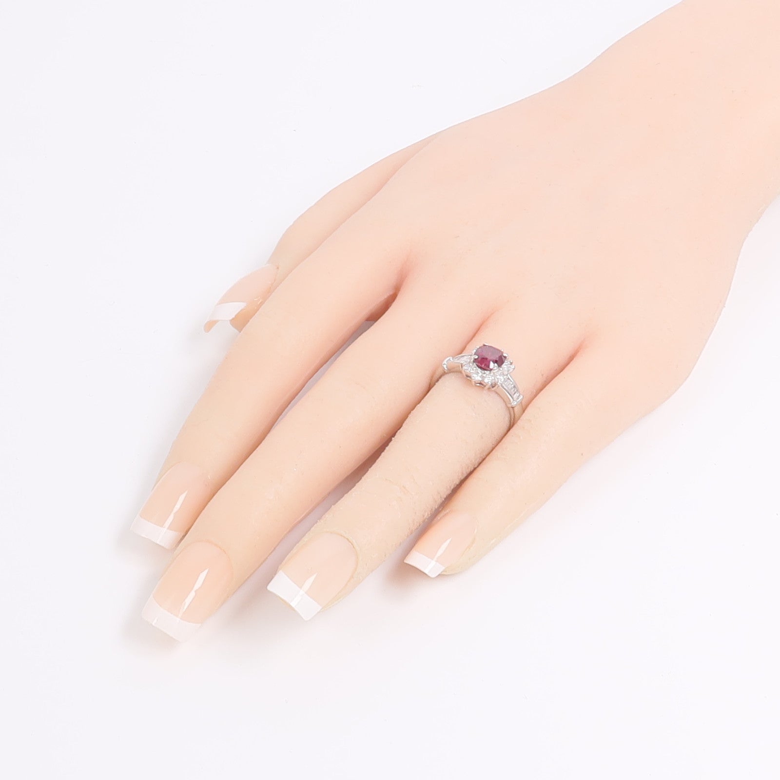 JEWELRY PT900鉑金Ruby Diamond Ring紅寶石鑽石戒指