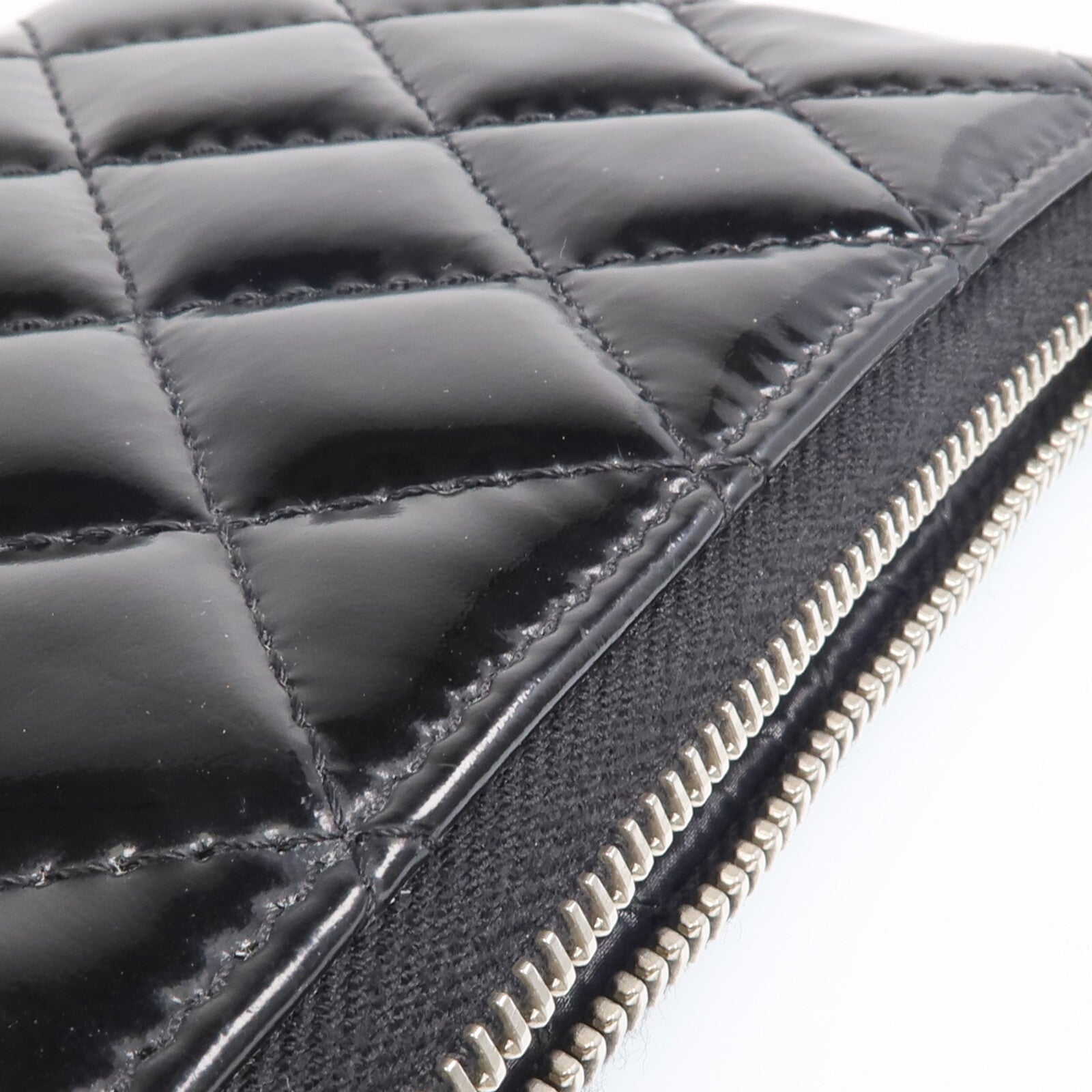CHANEL 漆皮皮革Wallet銀扣長錢包