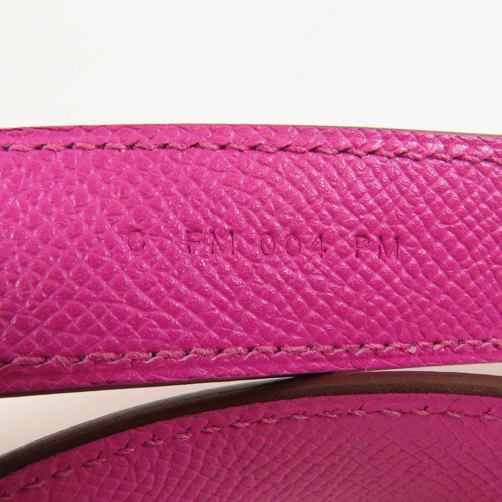 HERMES Epsom皮革Shoulder Strap銀扣肩背帶Rose Pourpre