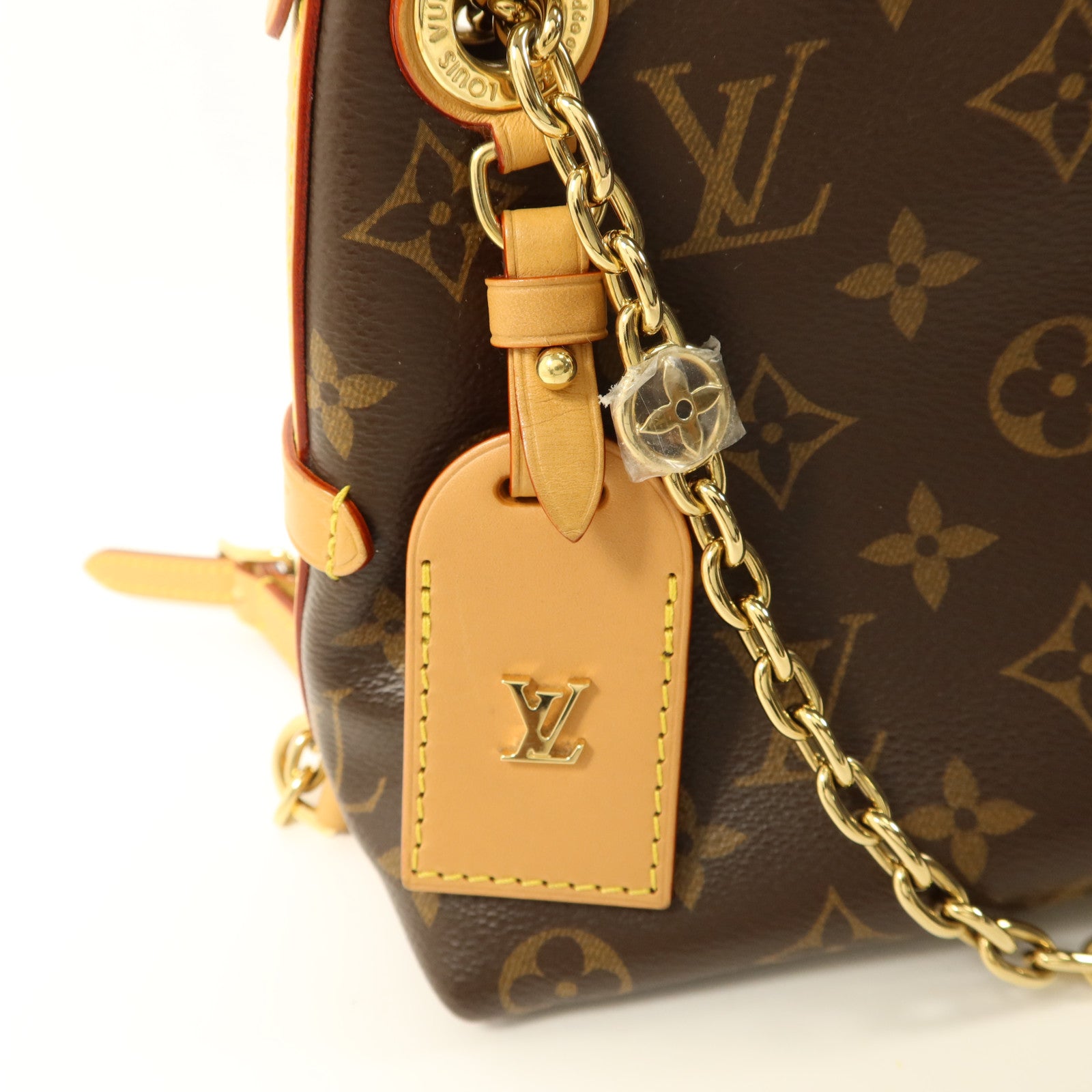 LOUIS VUITTON Monogram Carry All BB金扣鏈帶肩背袋