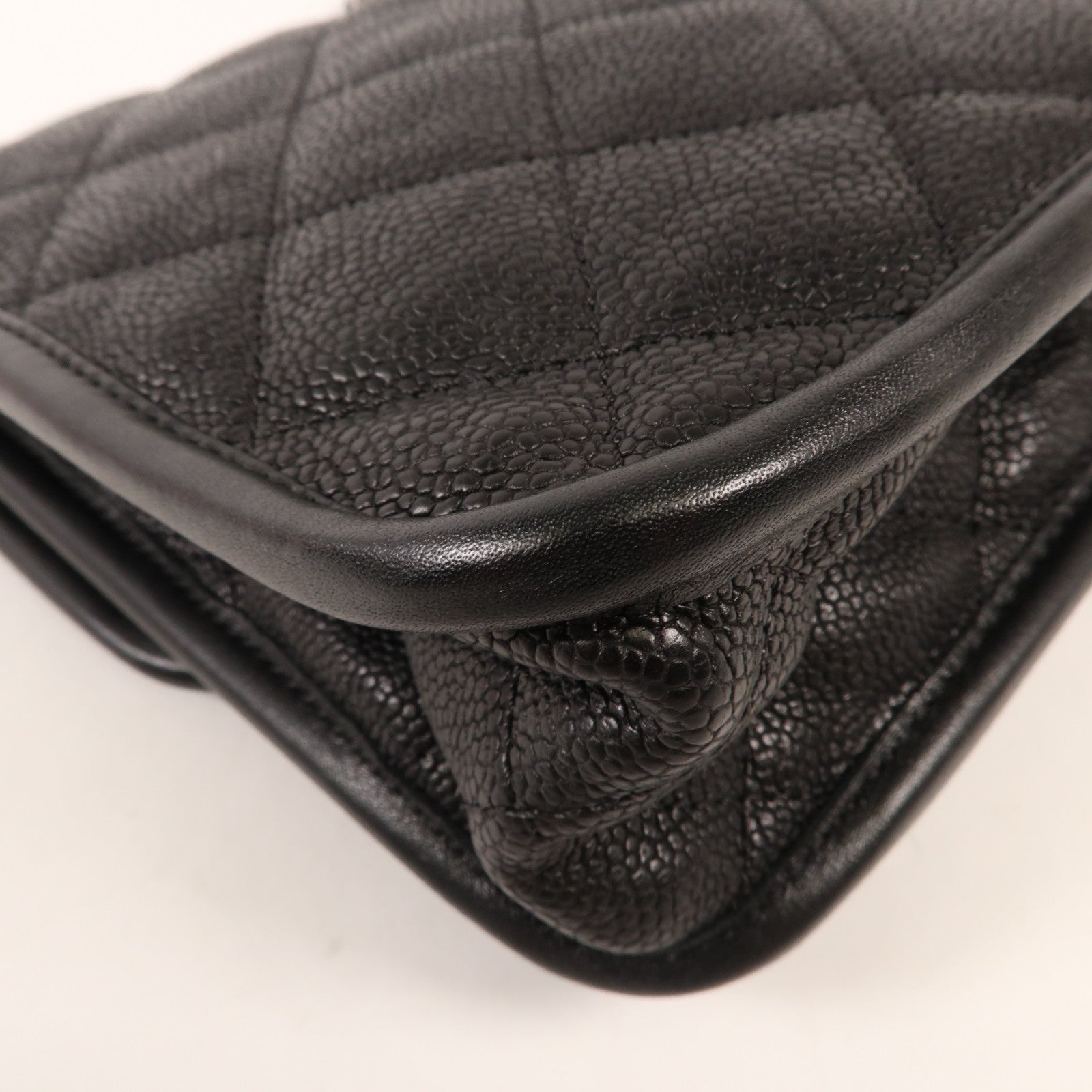 CHANEL 牛皮皮革Chain Shoulder銀扣鏈帶肩背袋