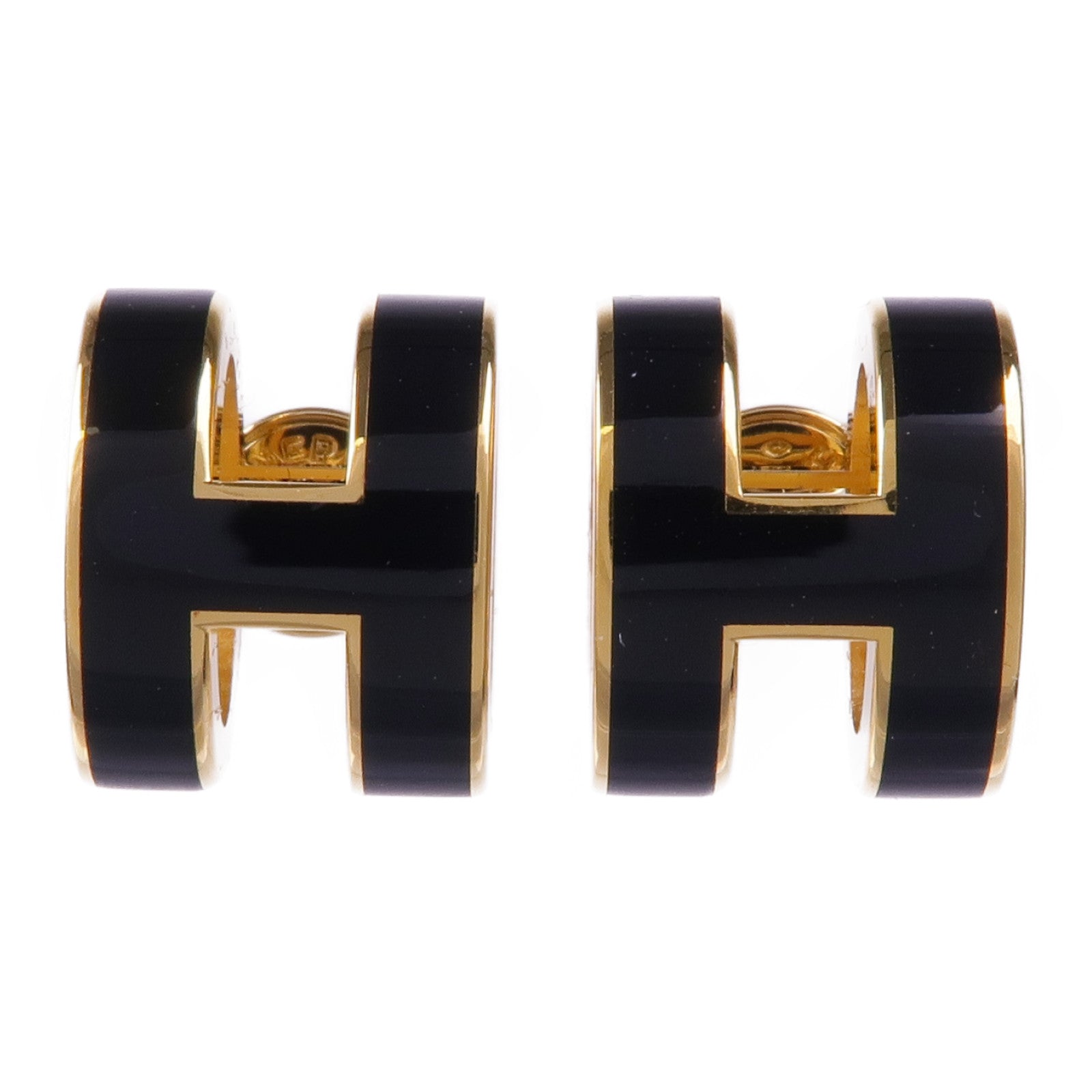 HERMES 金屬Pop H Earrings耳環Noir