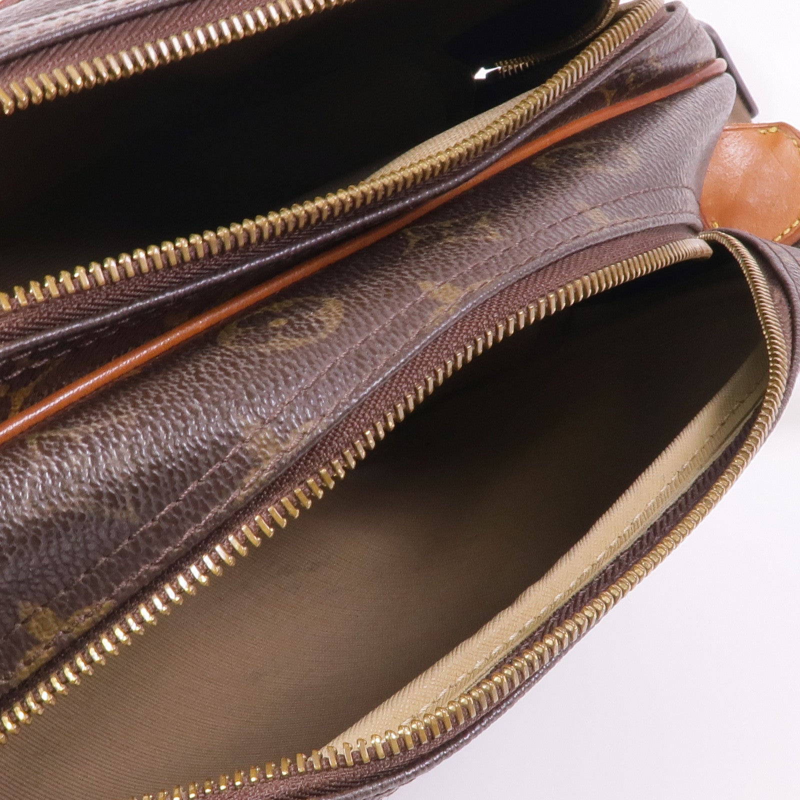 LOUIS VUITTON Monogram Reporter PM金扣肩背袋棕色