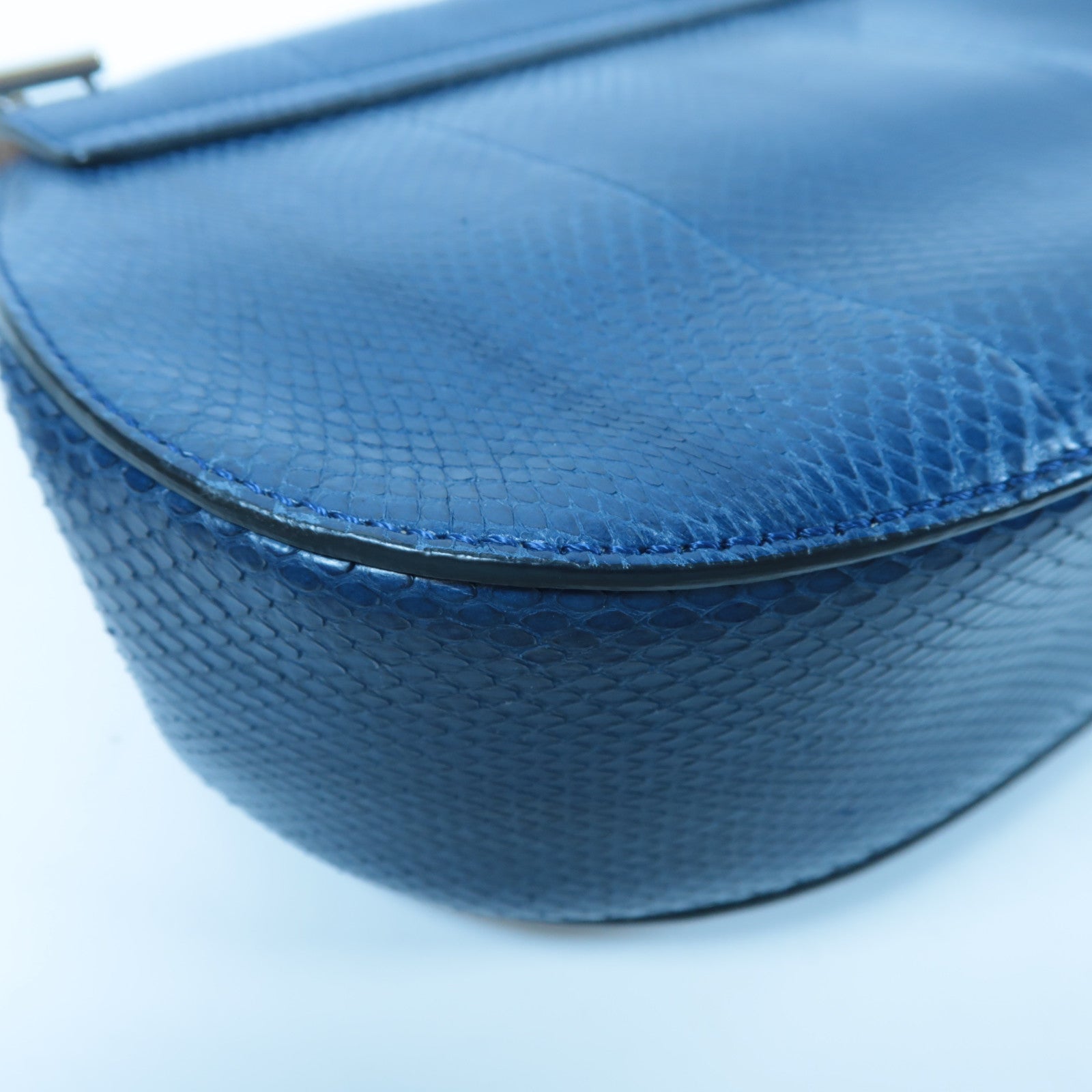 Chloe 【激減優惠】蛇皮皮革Chain Shoulder Bag金扣鏈帶肩背袋深藍色