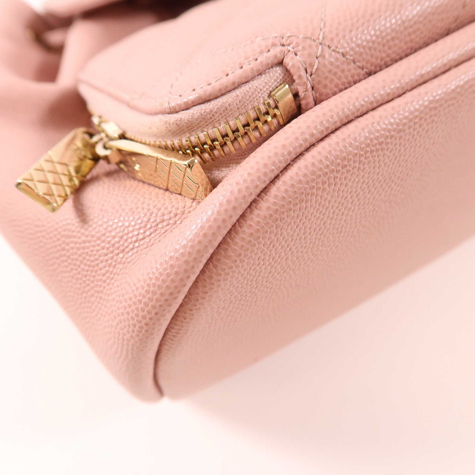 CHANEL 牛皮皮革Rucksack金扣背包粉紅色
