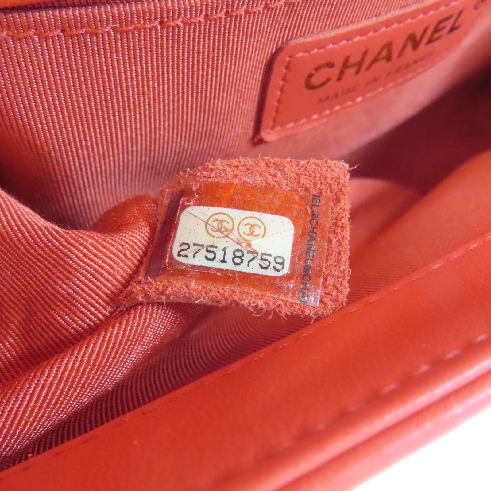 CHANEL **【激減優惠】斜紋軟呢/牛皮皮革金扣Boy 20鏈帶肩背袋紅色
