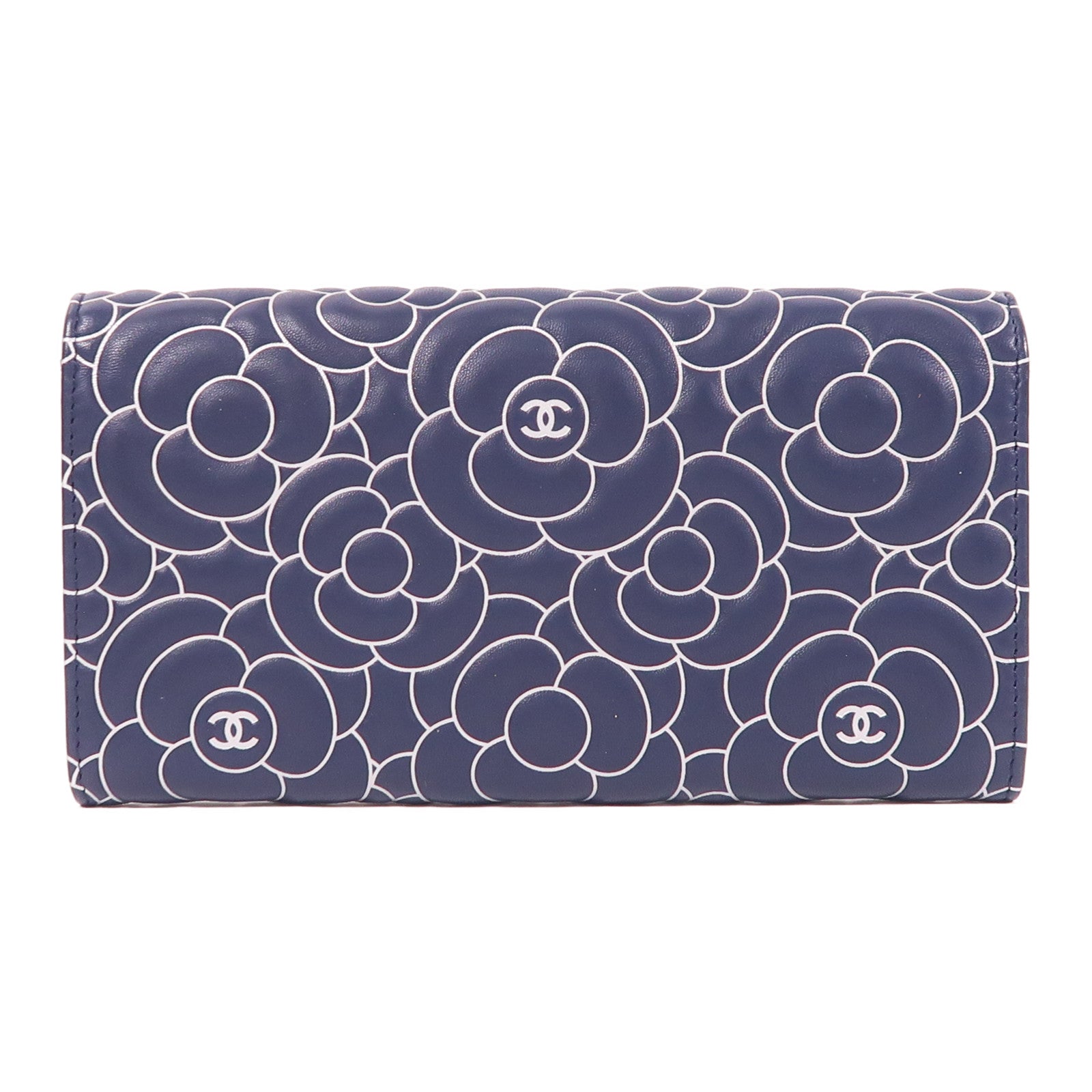 CHANEL 牛皮皮革Long Wallet銀扣長錢包
