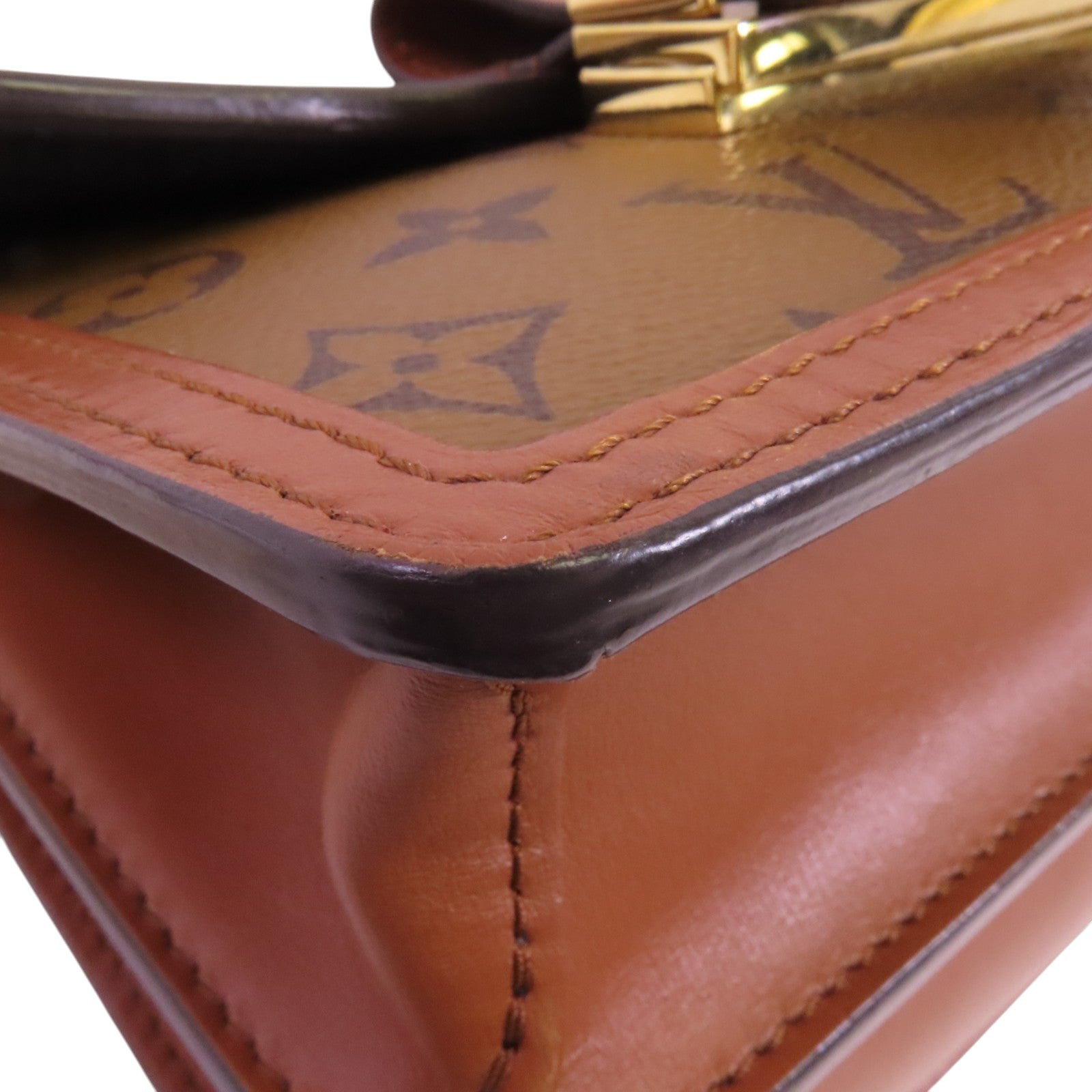 LOUIS VUITTON Monogram Reverse Mini Dauphine金扣肩背袋