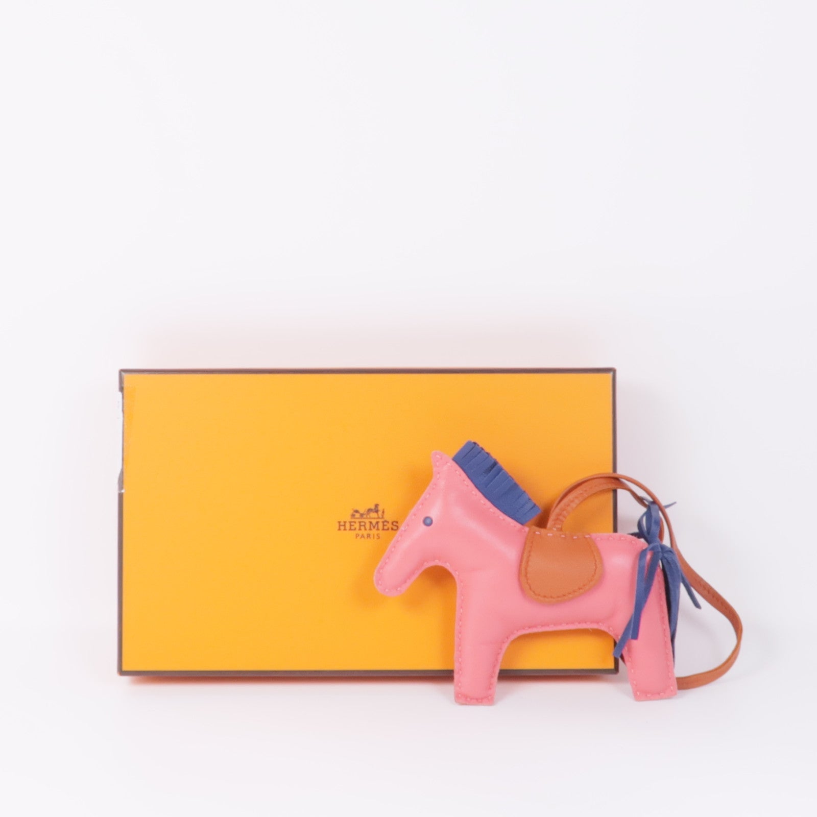 HERMES Milo皮革/Swift皮革Rodeo MM掛飾Rose Azalee