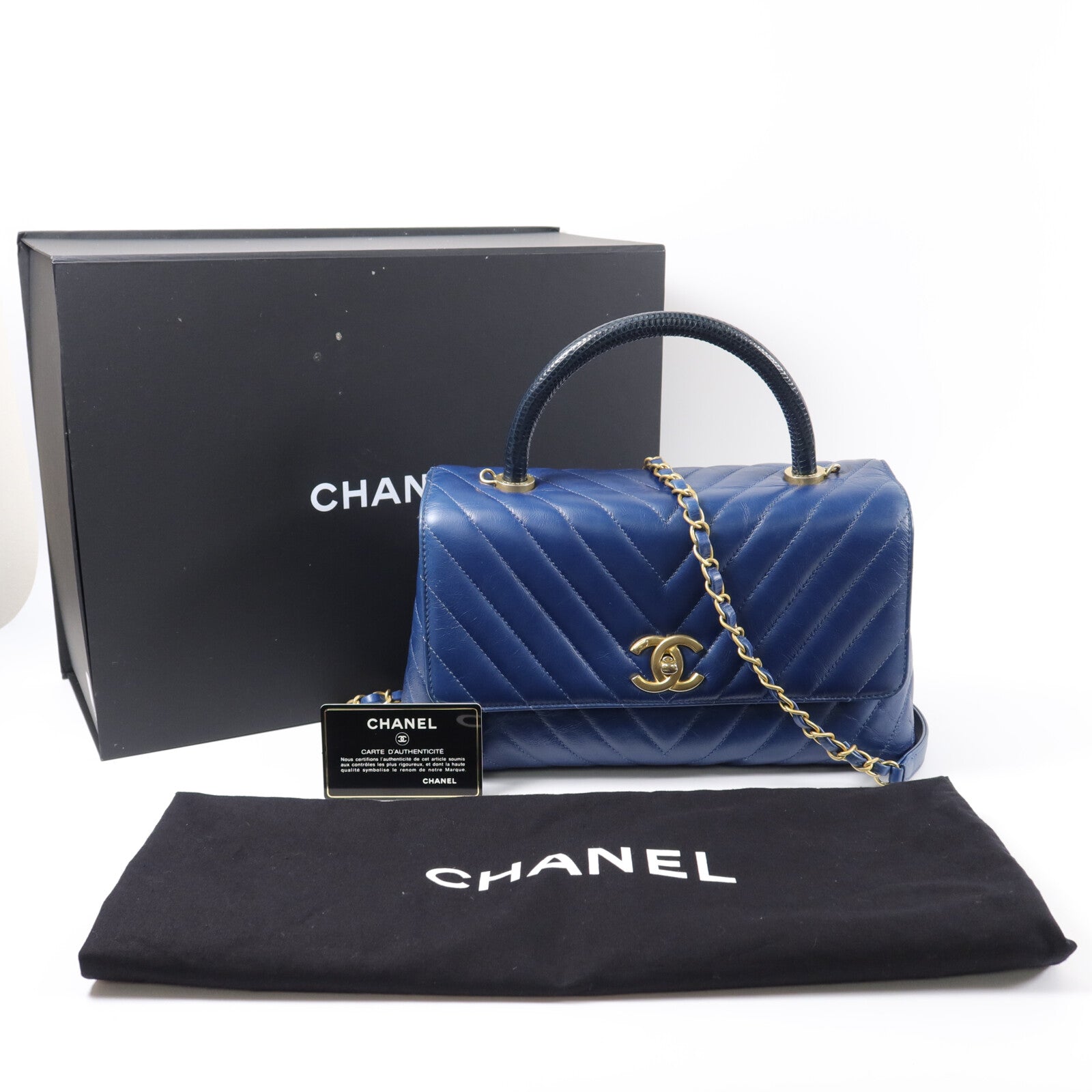 CHANEL 牛皮皮革Coco Handle Medium手挽肩背兩用袋