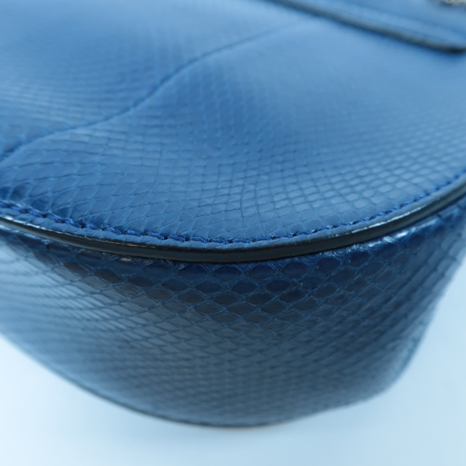 Chloe 【激減優惠】蛇皮皮革Chain Shoulder Bag金扣鏈帶肩背袋深藍色