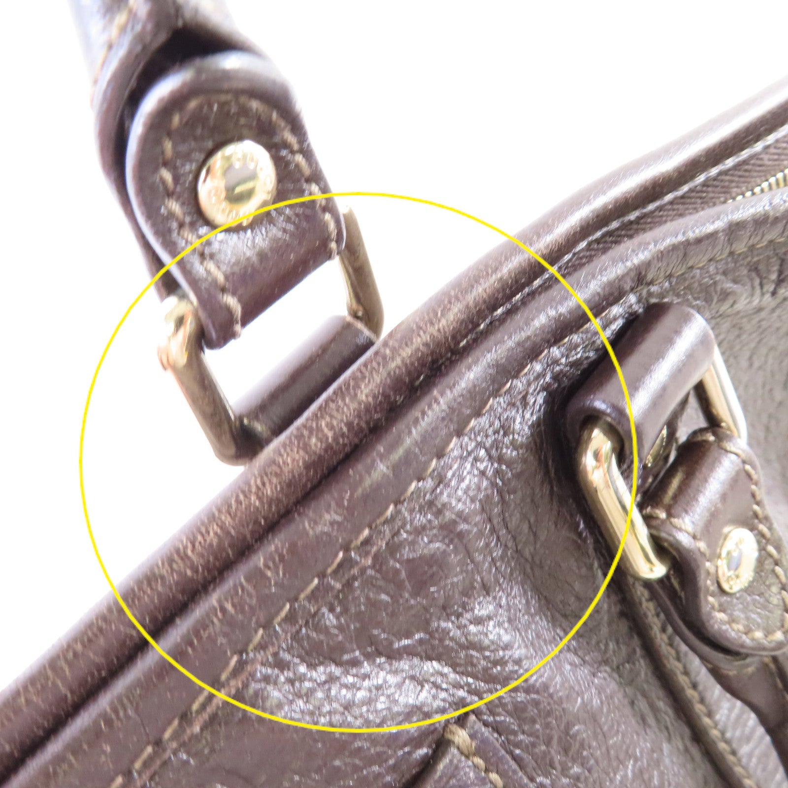 GUCCI 牛皮皮革Guccissima Tote Bag肩背袋啡色