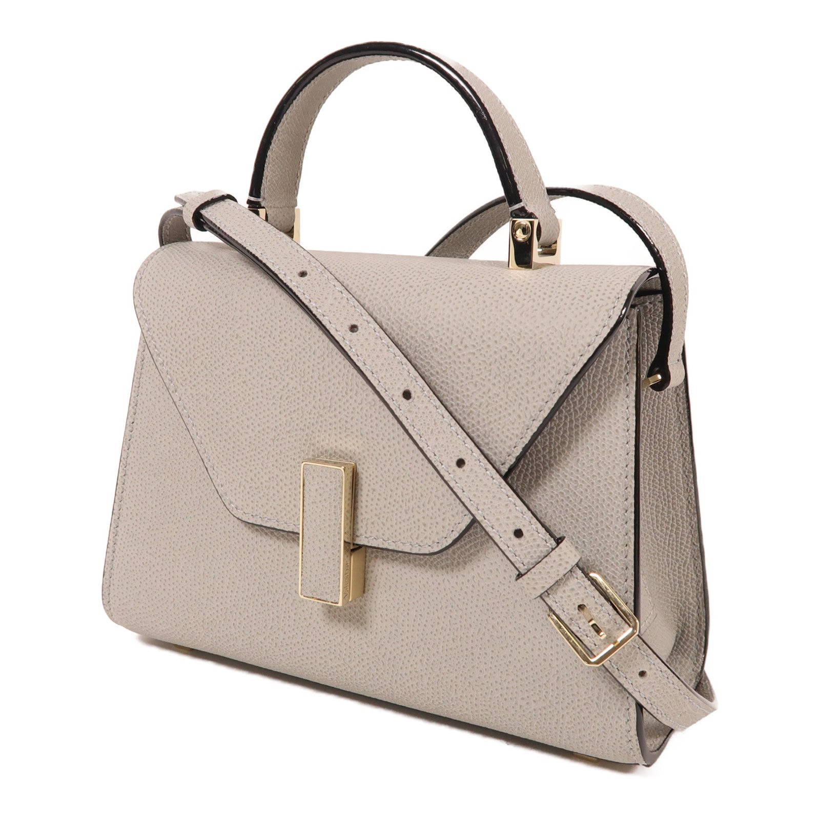 SELECTION 牛皮皮革Valextra Iside Top Handle Mini Bag金扣手挽肩背兩用袋
