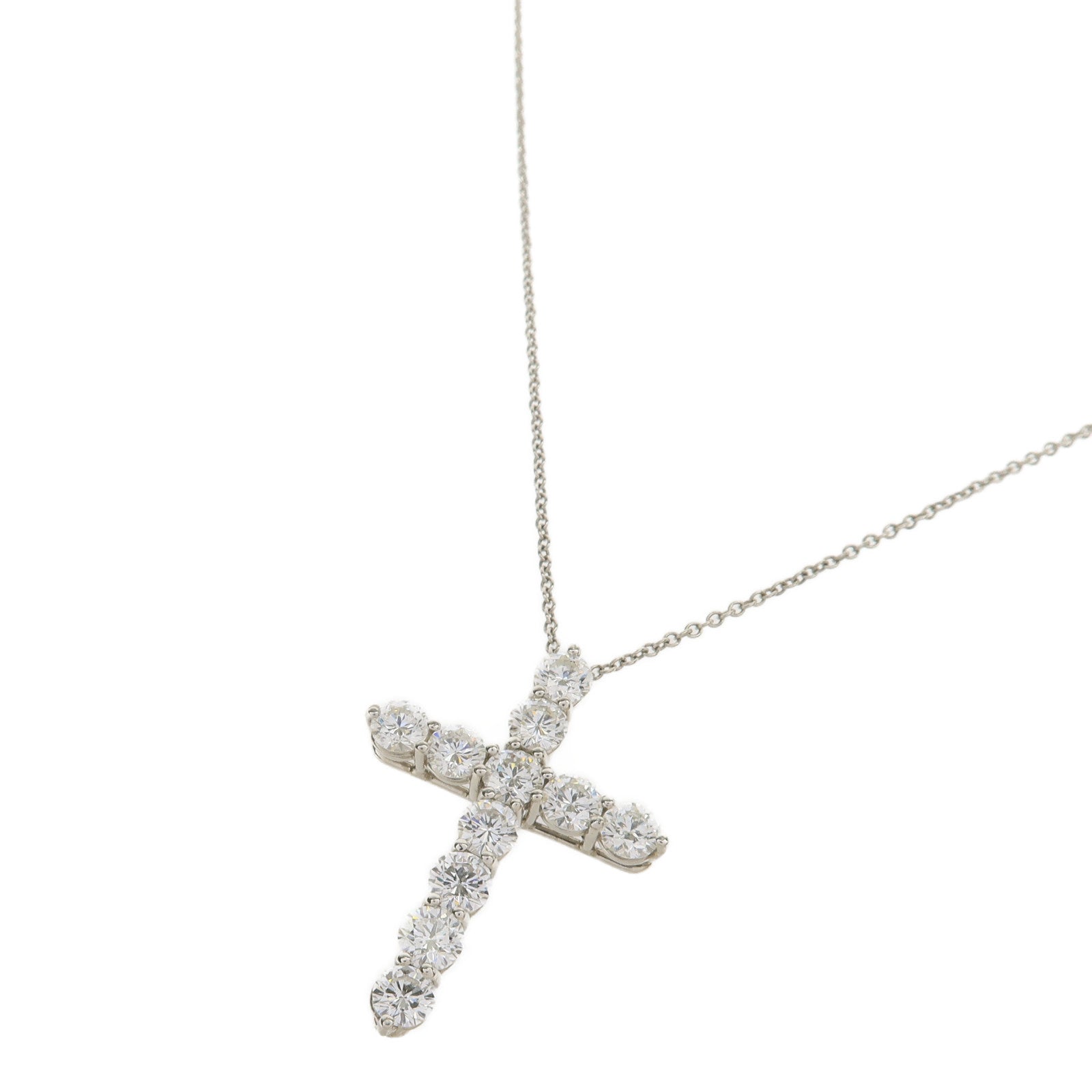 TIFFANY＆CO PT950鉑金One Large Cross Diamond鑽石項鍊