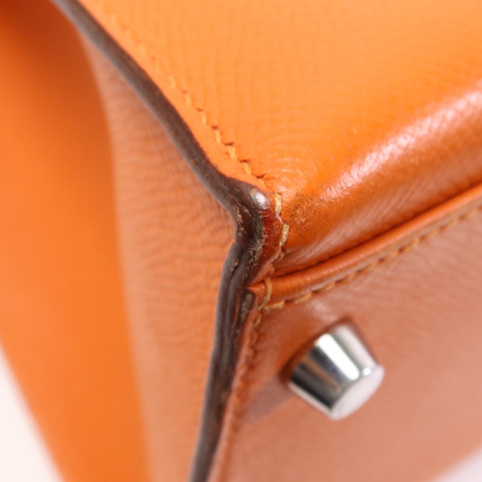 HERMES Epsom皮革Kelly 32手挽肩背兩用袋Orange