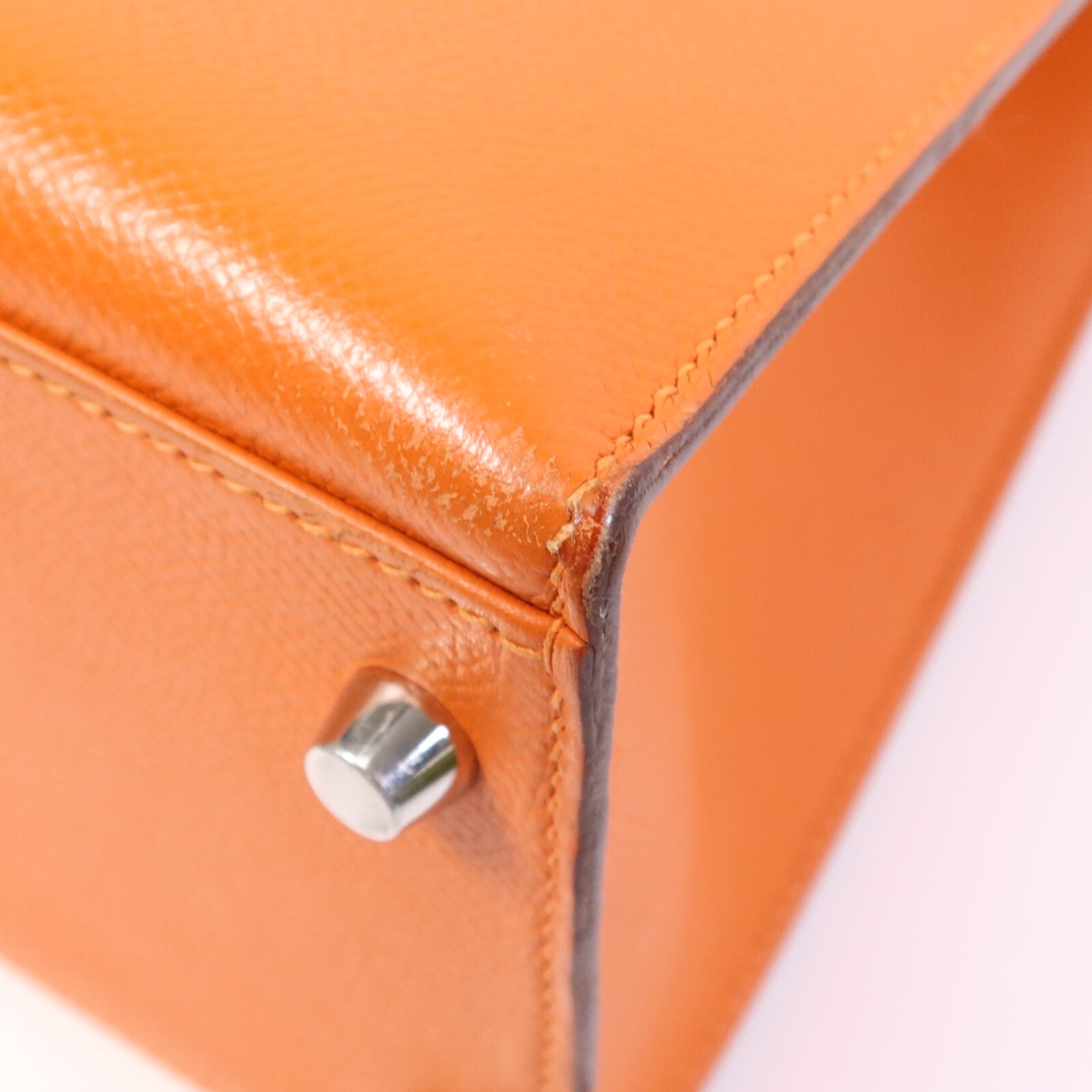 HERMES Epsom皮革Kelly 32手挽肩背兩用袋Orange