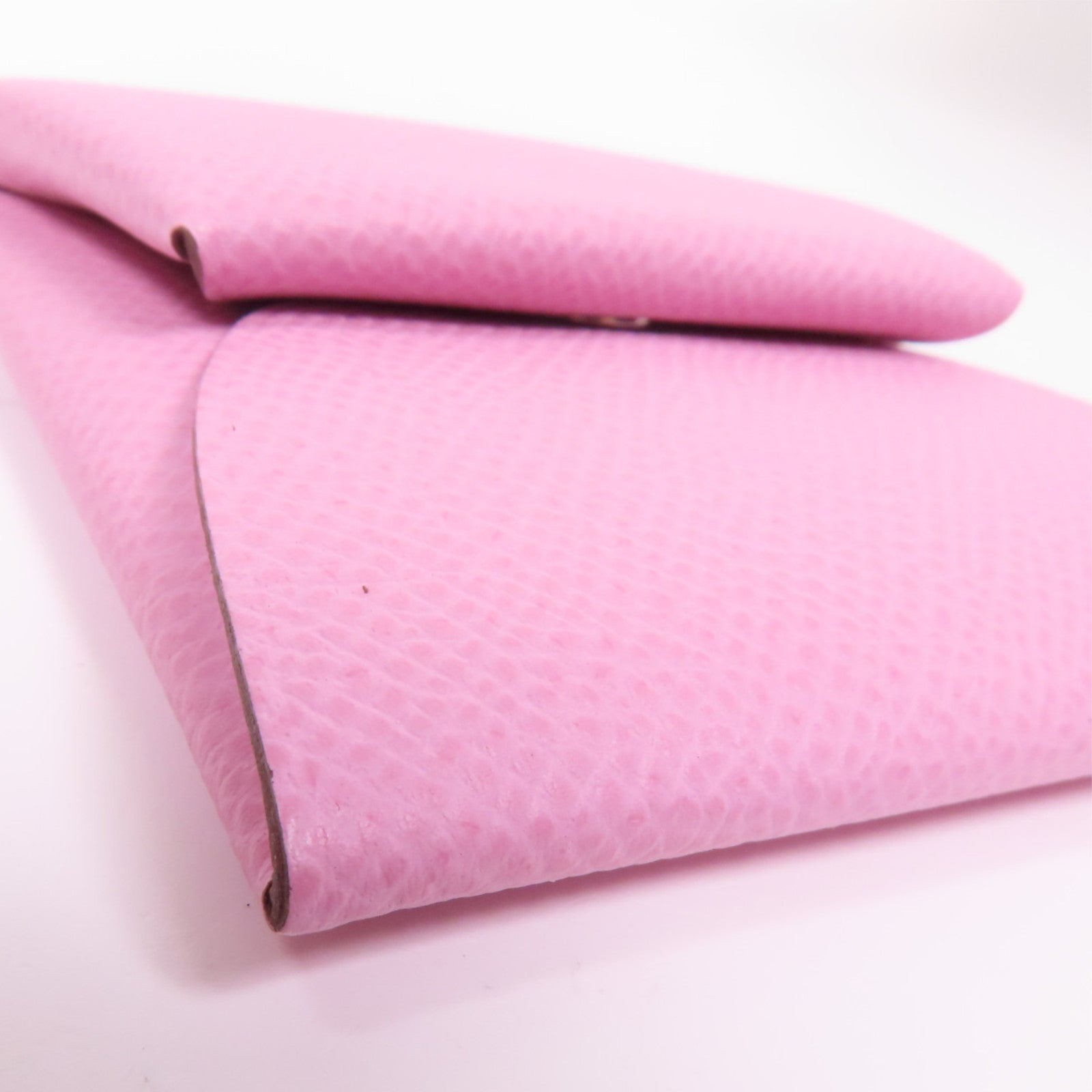 HERMES Epsom皮革Bastia銀扣零錢包Mauve Sylvestre