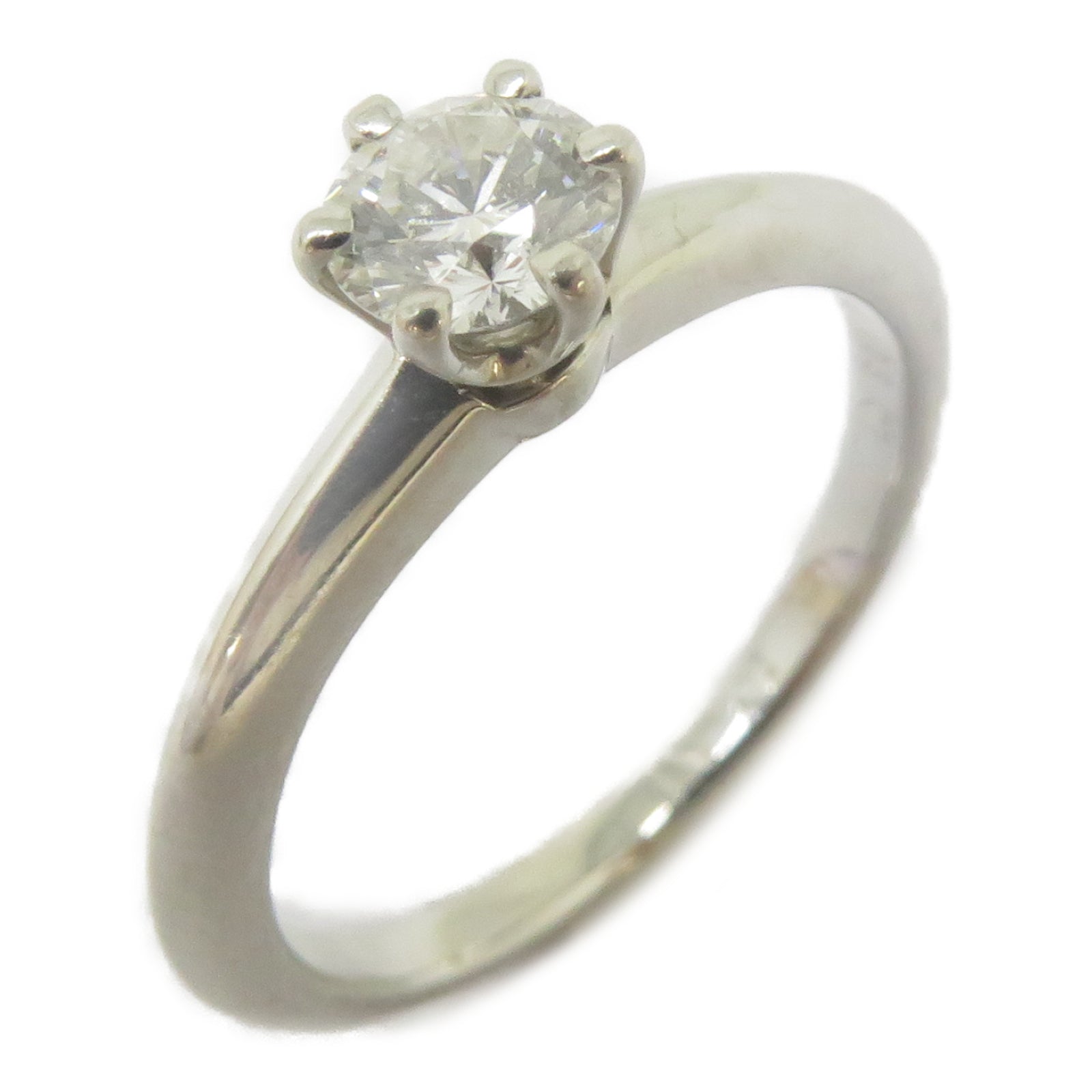 TIFFANY＆CO 950鉑金Diamond Engagement Ring 0.35ct鑽石戒指US#4.5