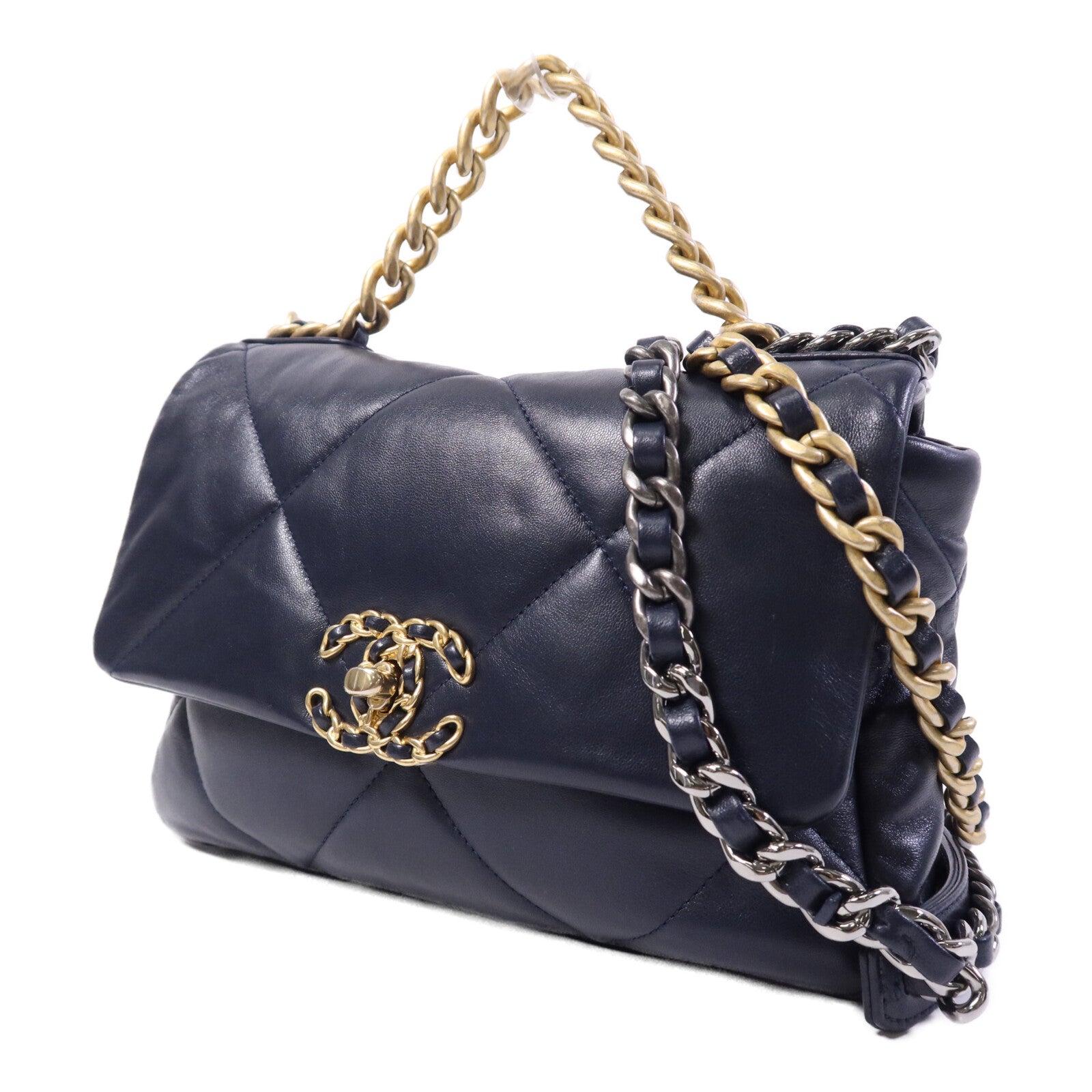CHANEL 羊皮皮革19Bag Small手挽肩背兩用袋