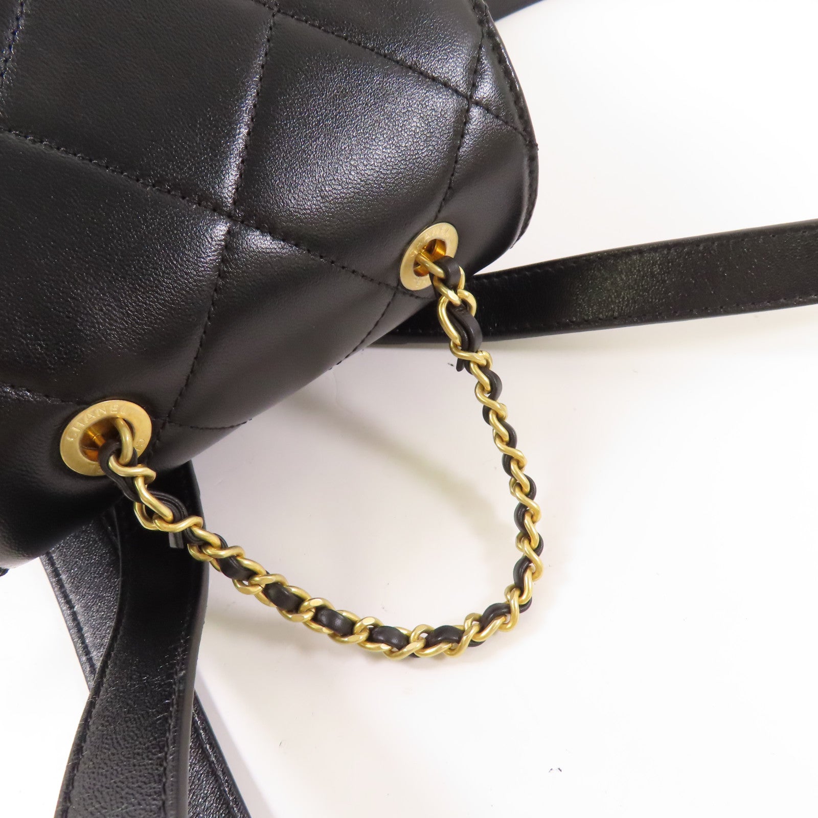 CHANEL 【激減優惠】牛皮皮革Backpack金扣背包