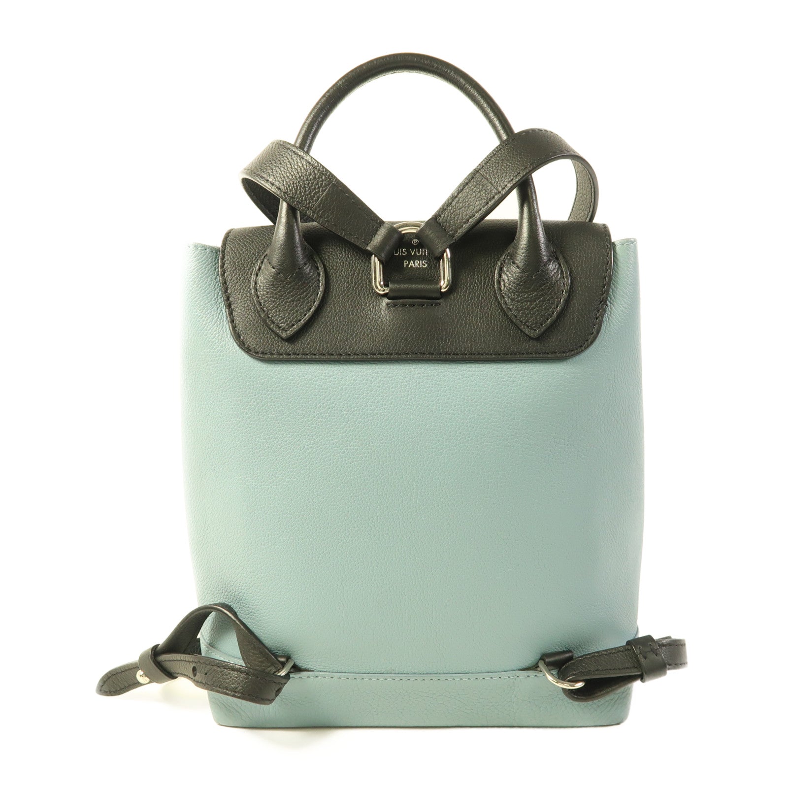 LOUIS VUITTON LV SHW Lockme Backpack Rucksack Calfskin Leather Blue Black