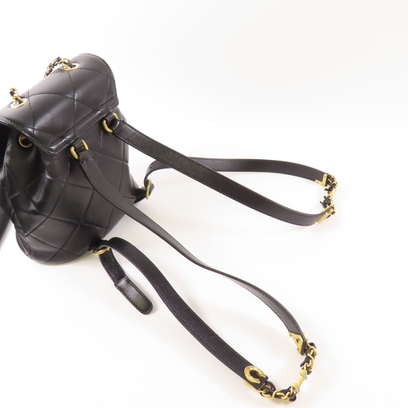 CHANEL 【激減優惠】牛皮皮革Backpack金扣背包