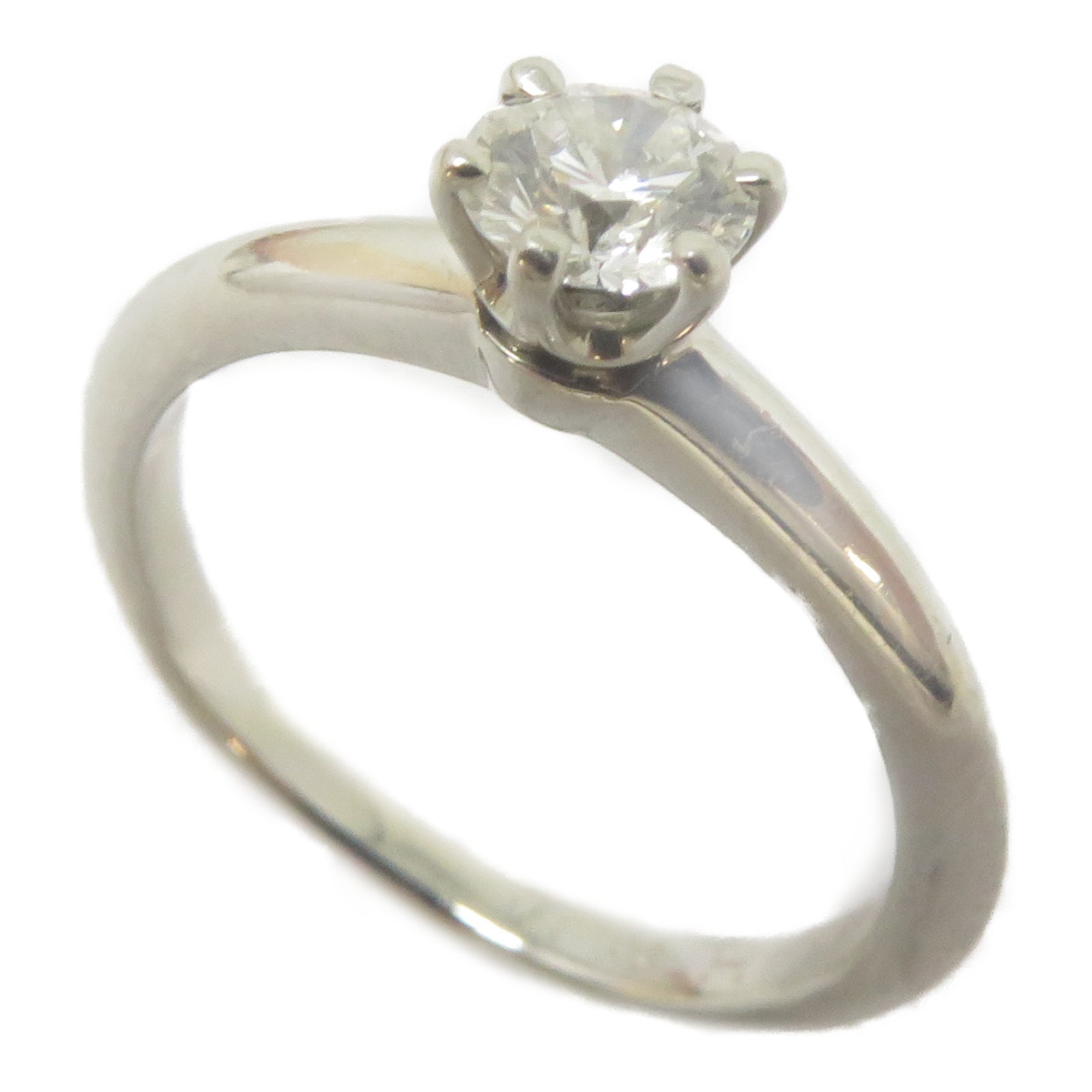 TIFFANY＆CO 950鉑金Diamond Engagement Ring 0.35ct鑽石戒指US#4.5