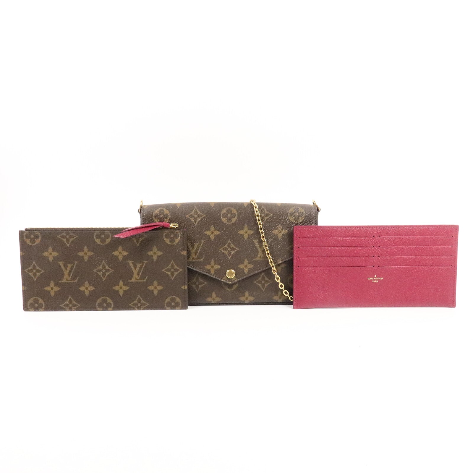 LOUIS VUITTON Monogram Pochette Felicie鏈帶肩背袋