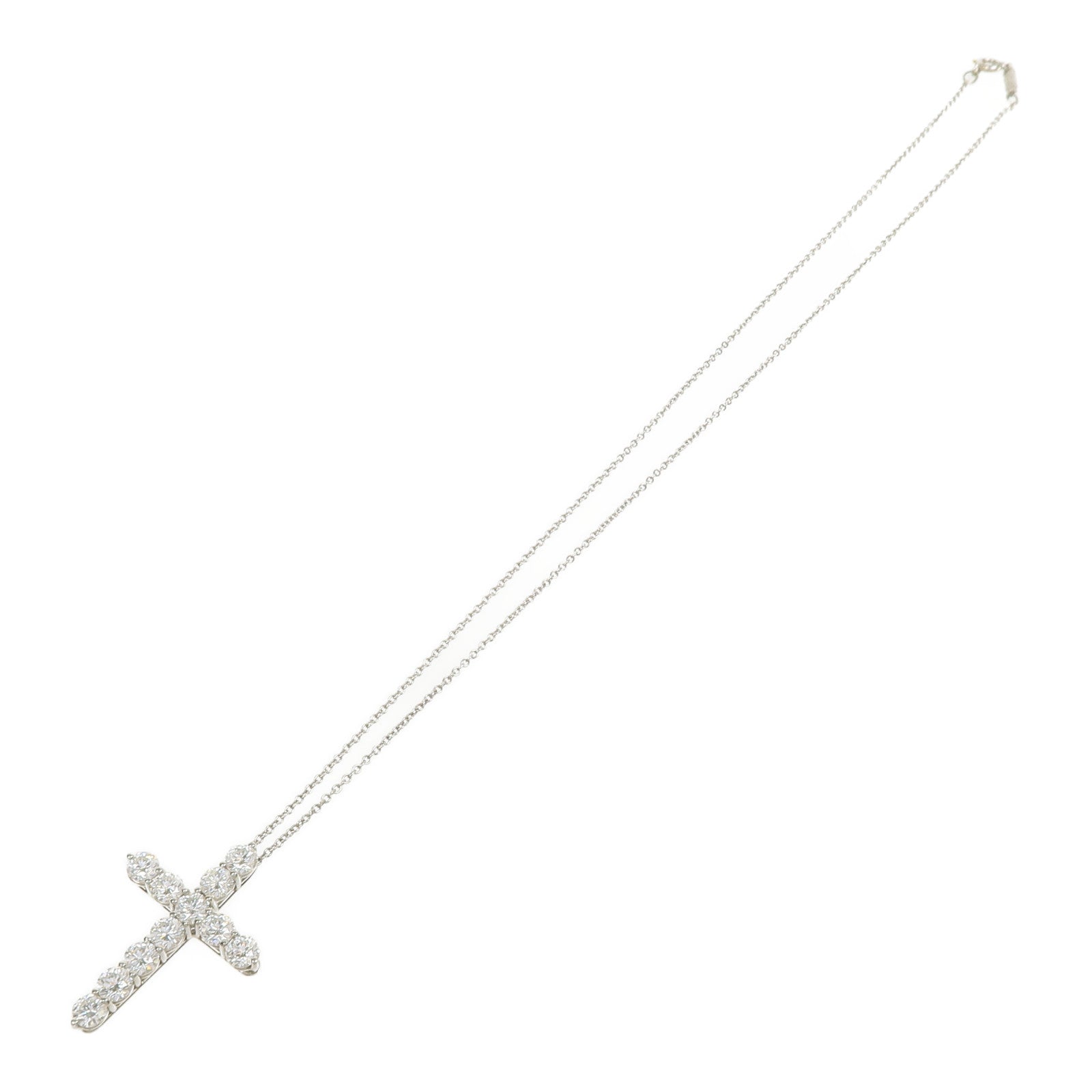 TIFFANY＆CO PT950鉑金One Large Cross Diamond鑽石項鍊