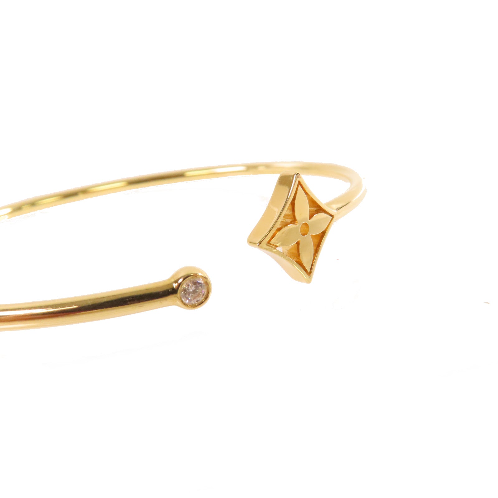 LOUIS VUITTON 18K黃金Idylle Blossom Twist Bracelet手鐲#17.5