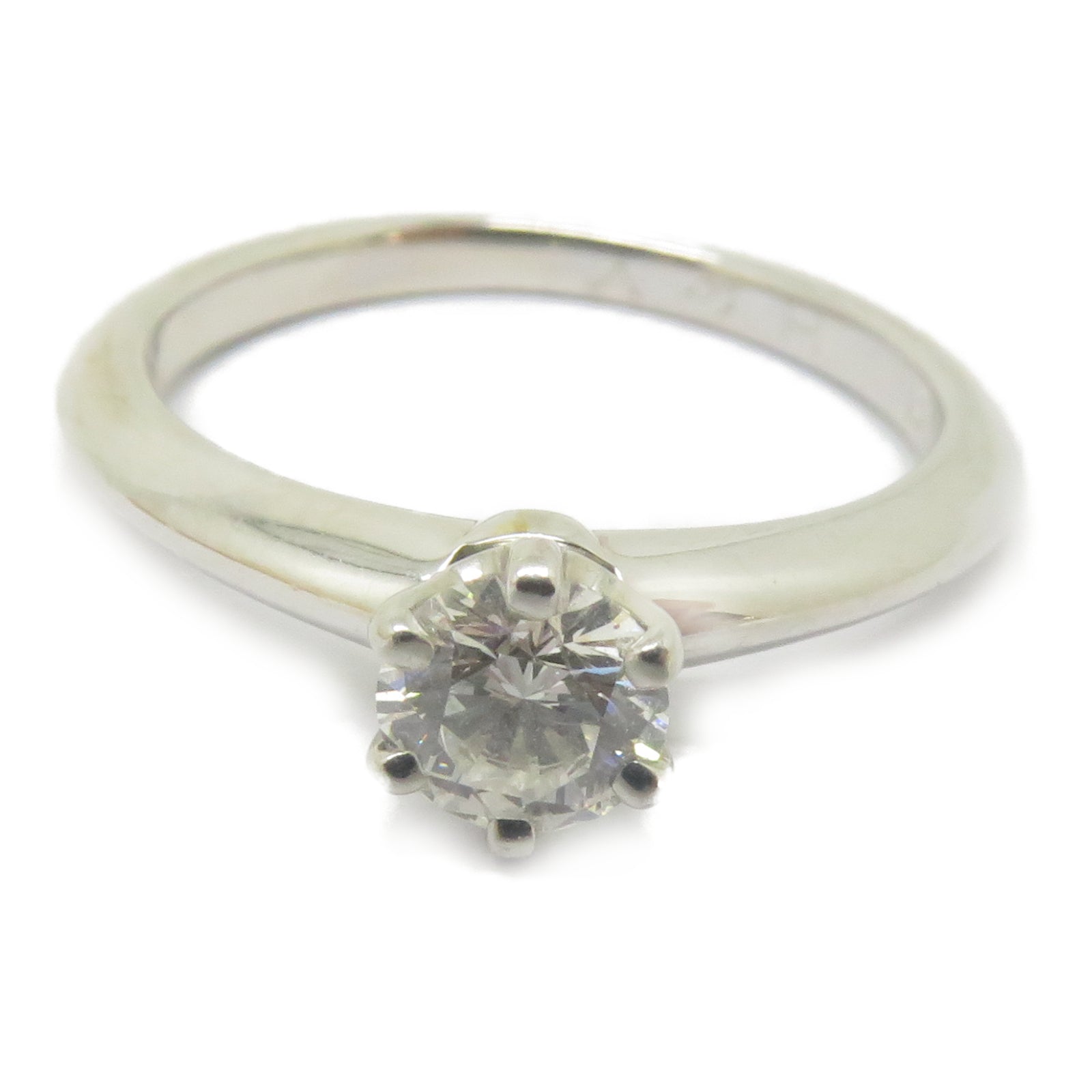 TIFFANY＆CO 950鉑金Diamond Engagement Ring 0.35ct鑽石戒指US#4.5
