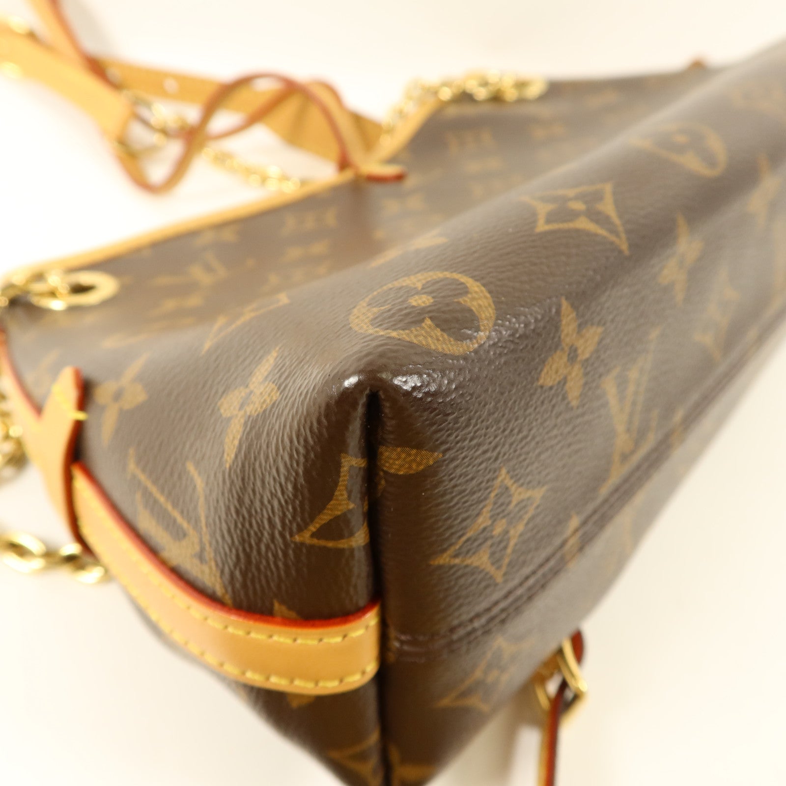 LOUIS VUITTON Monogram Carry All BB金扣鏈帶肩背袋