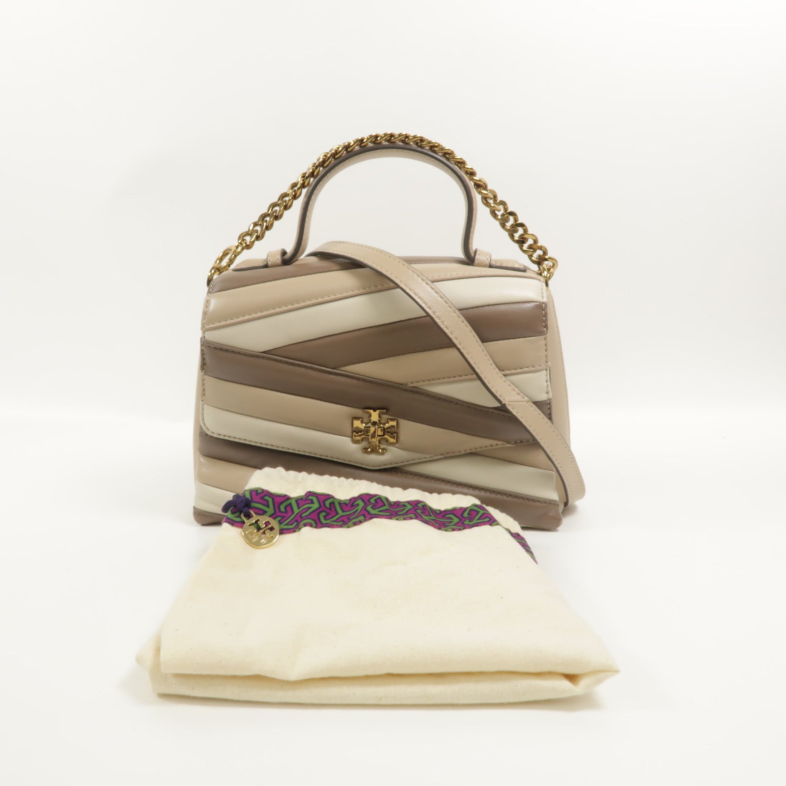 Tory Burch 羊皮皮革Kira Chevron Colorblock手挽肩背兩用袋