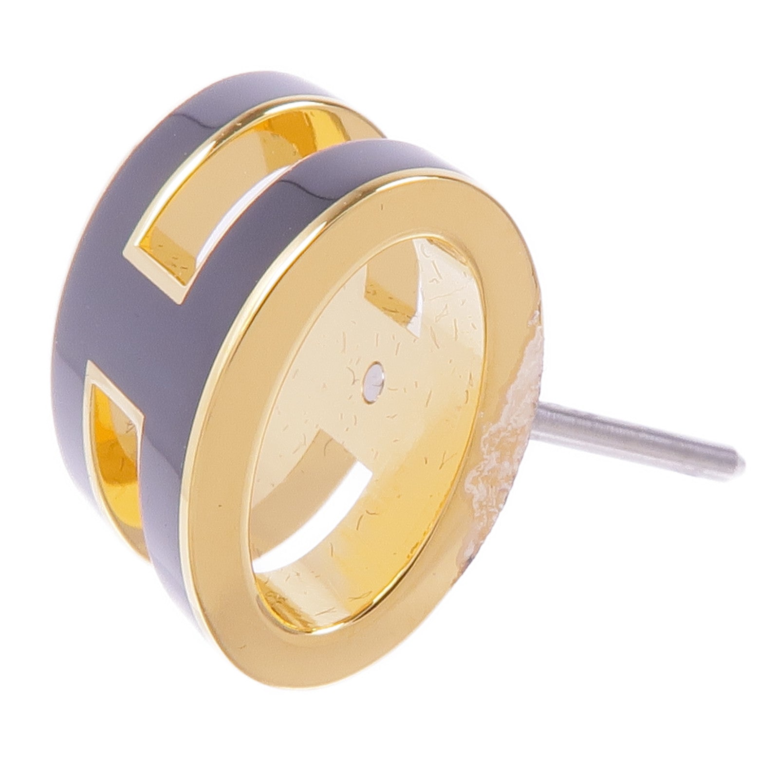 HERMES 金屬Pop H Earrings耳環Noir