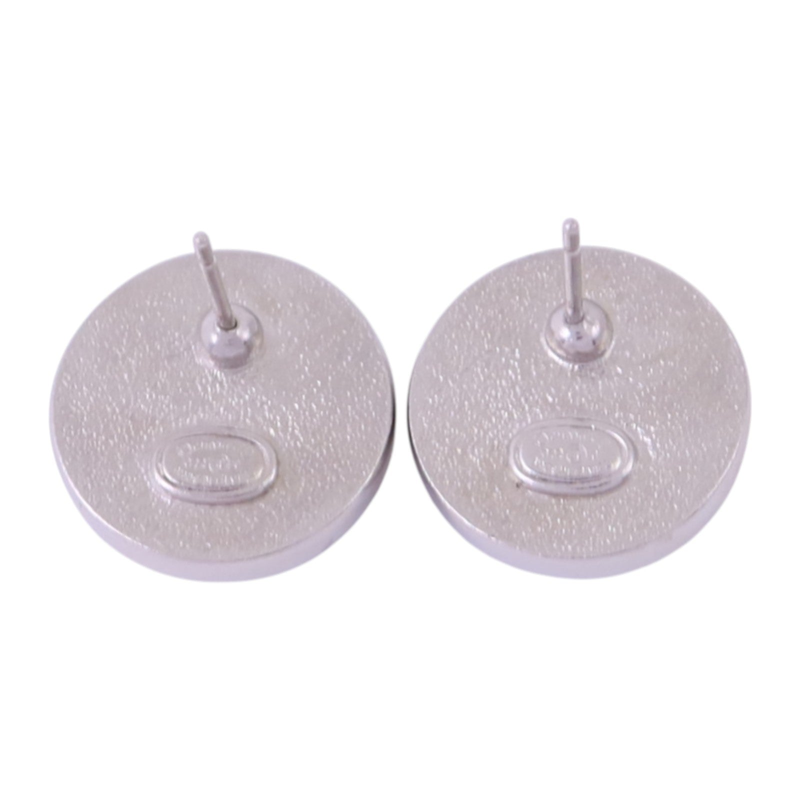 CHANEL 金屬/PVC/水鑽Earrings銀扣耳環