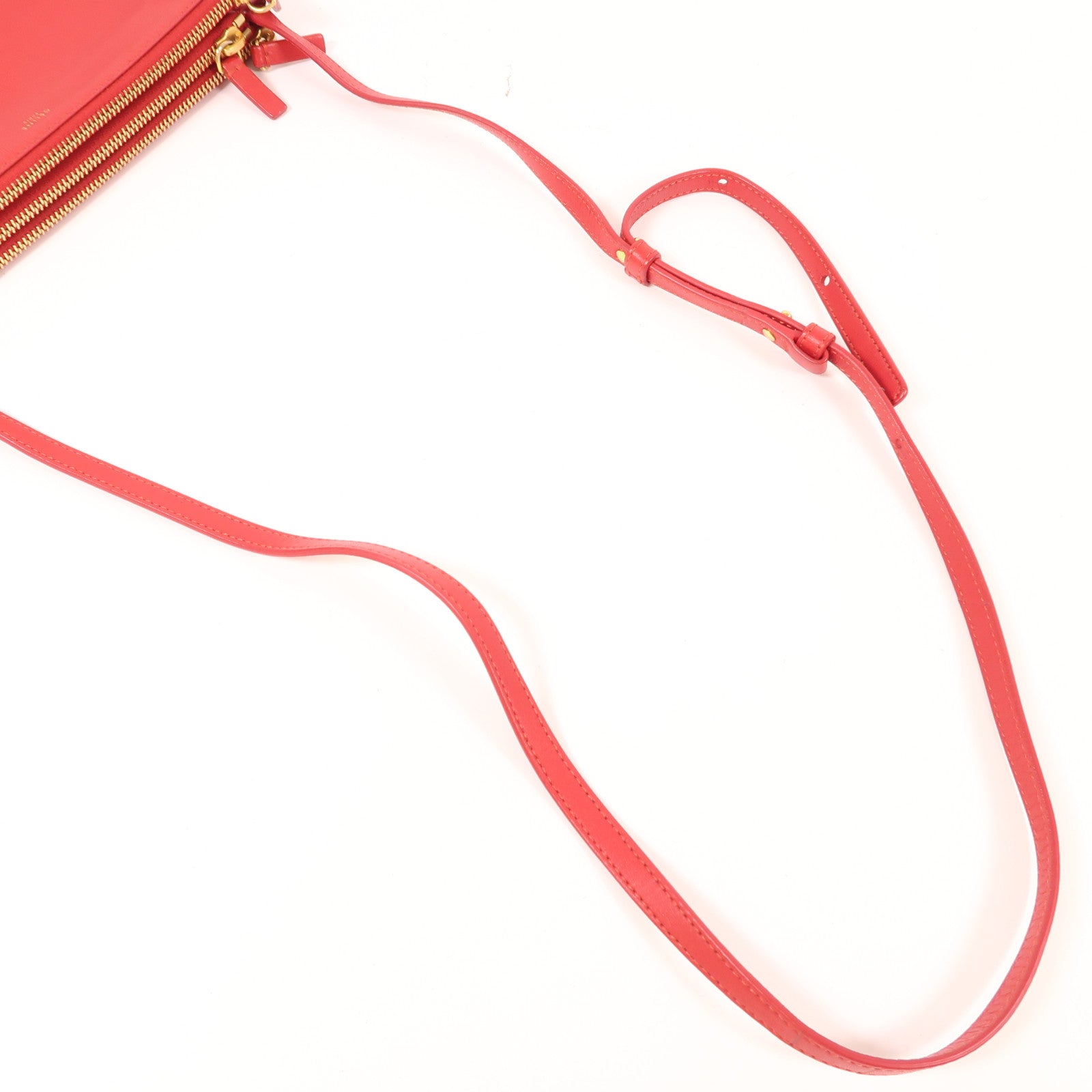 CELINE 羊皮皮革Trio金扣肩背袋