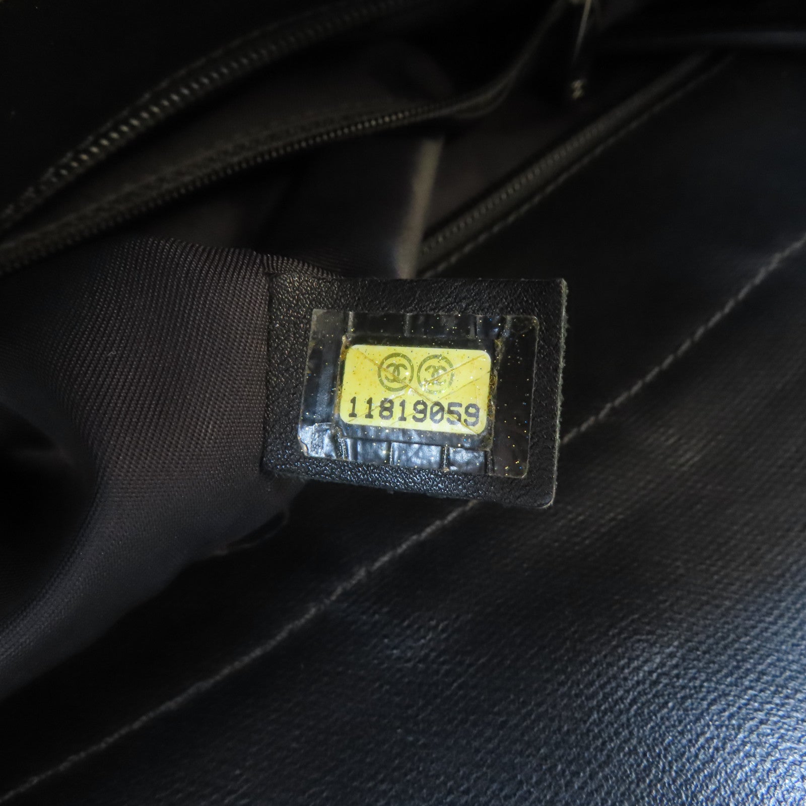 CHANEL 塗層帆布Tote Bag銀扣手挽袋黑色