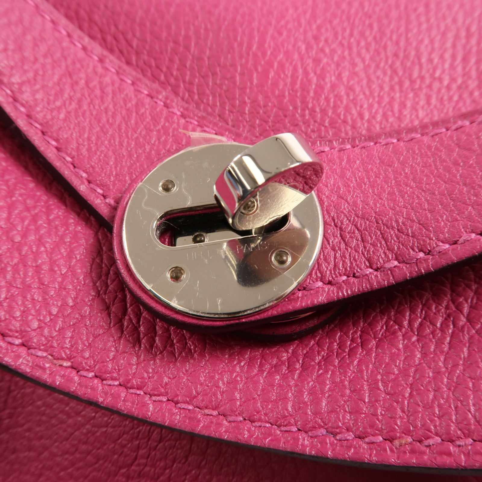 HERMES Evercolor皮革Lindy 30手挽肩背兩用袋Rose Pourpre