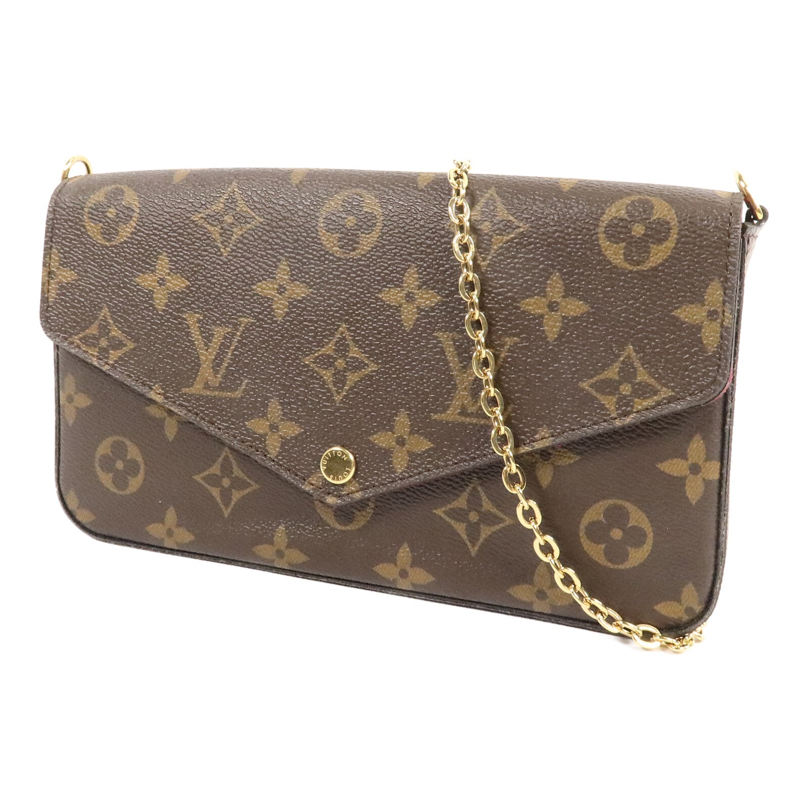 LOUIS VUITTON Monogram Pochette Felicie鏈帶肩背袋