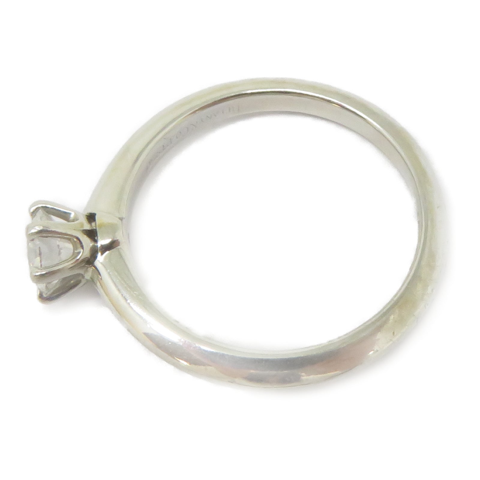 TIFFANY＆CO 950鉑金Diamond Engagement Ring 0.35ct鑽石戒指US#4.5
