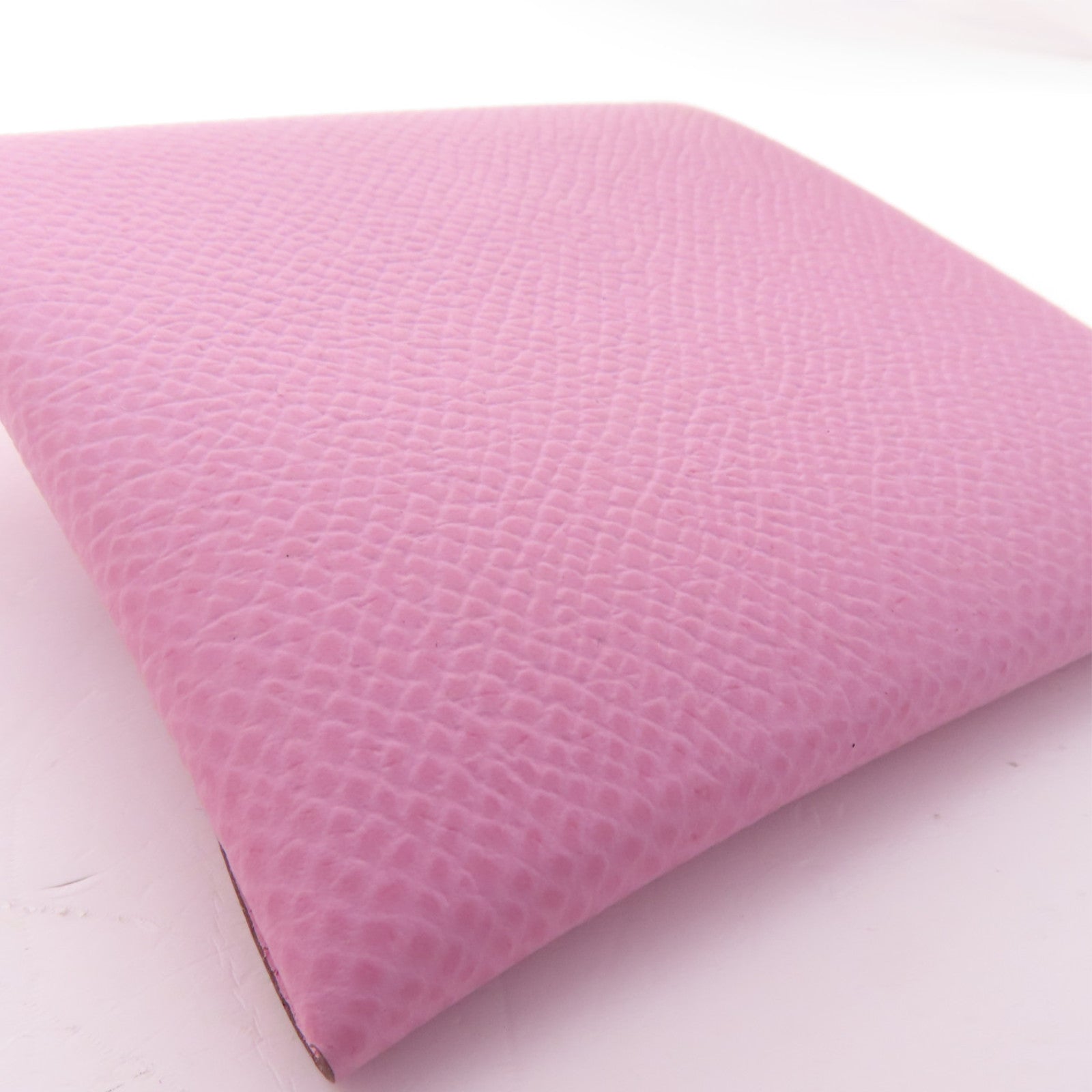 HERMES Epsom皮革Bastia銀扣零錢包Mauve Sylvestre