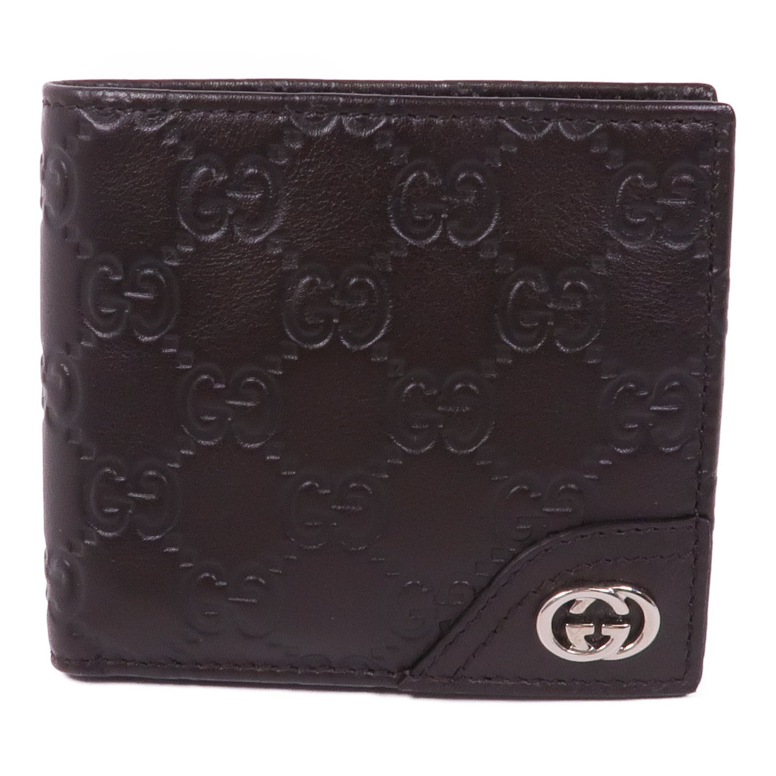 GUCCI 牛皮皮革Wallet銀扣錢包