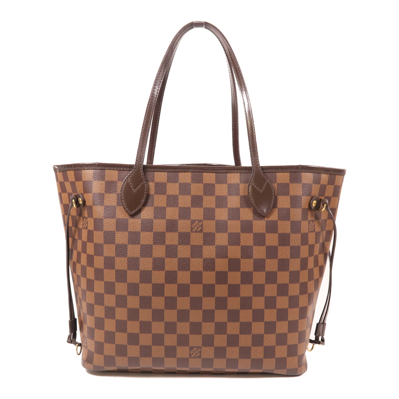 LOUIS VUITTON Damier Neverfull MM金扣手挽袋/肩背袋