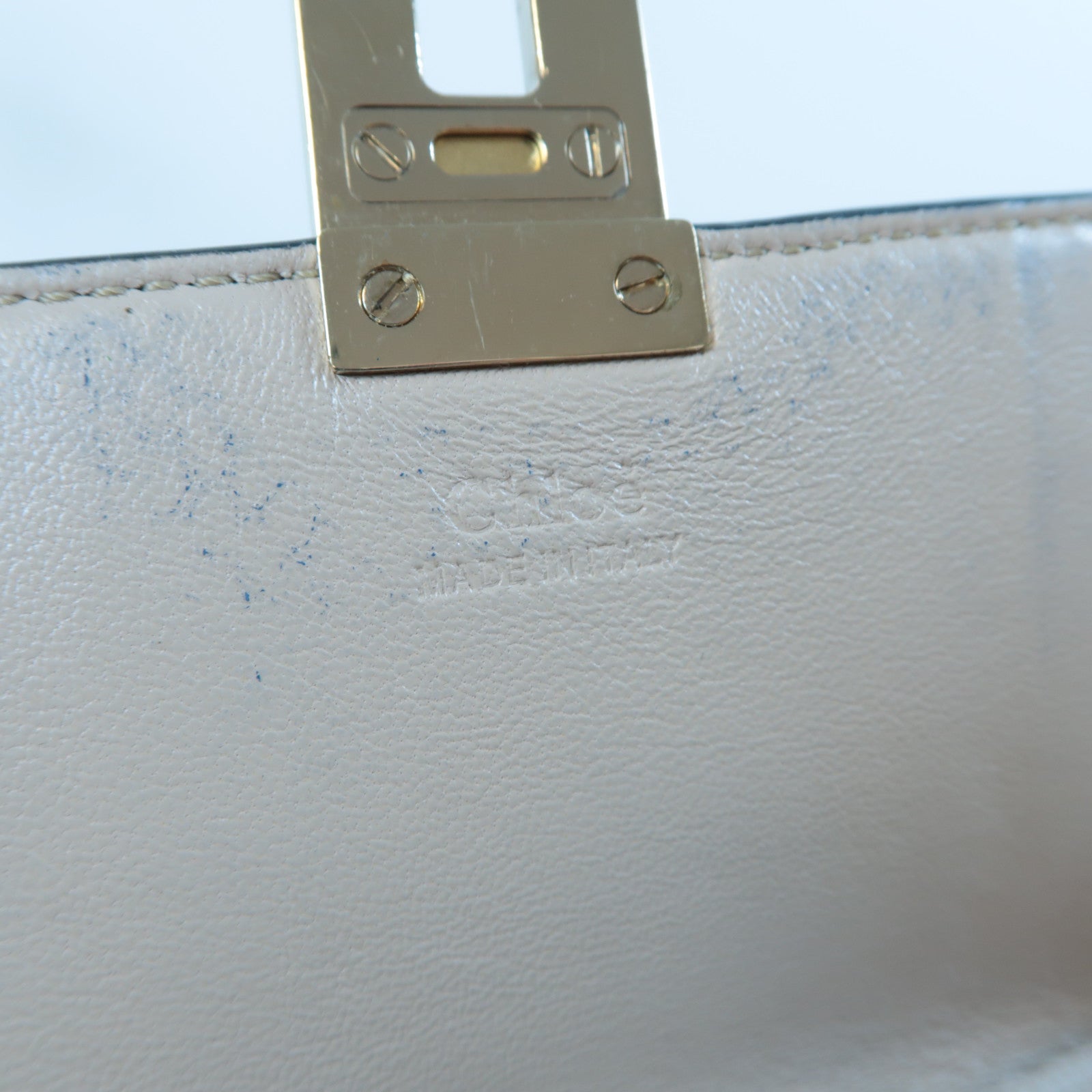 Chloe 【激減優惠】蛇皮皮革Chain Shoulder Bag金扣鏈帶肩背袋深藍色