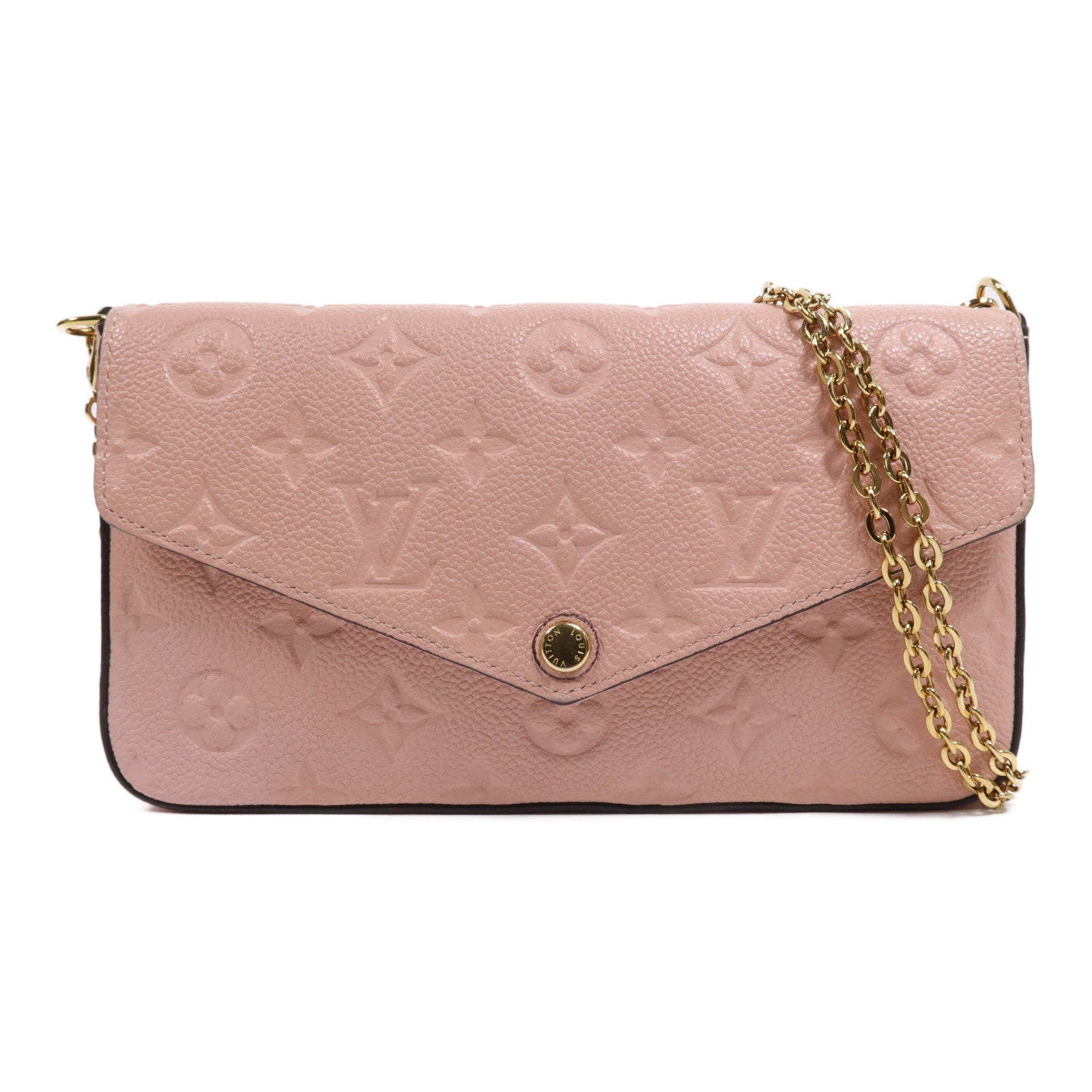 LOUIS VUITTON Epi Pochette Felissie銀扣鏈帶肩背袋