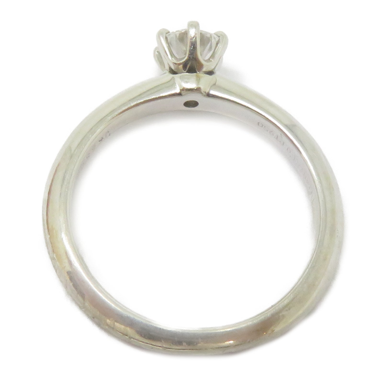 TIFFANY＆CO 950鉑金Diamond Engagement Ring 0.35ct鑽石戒指US#4.5