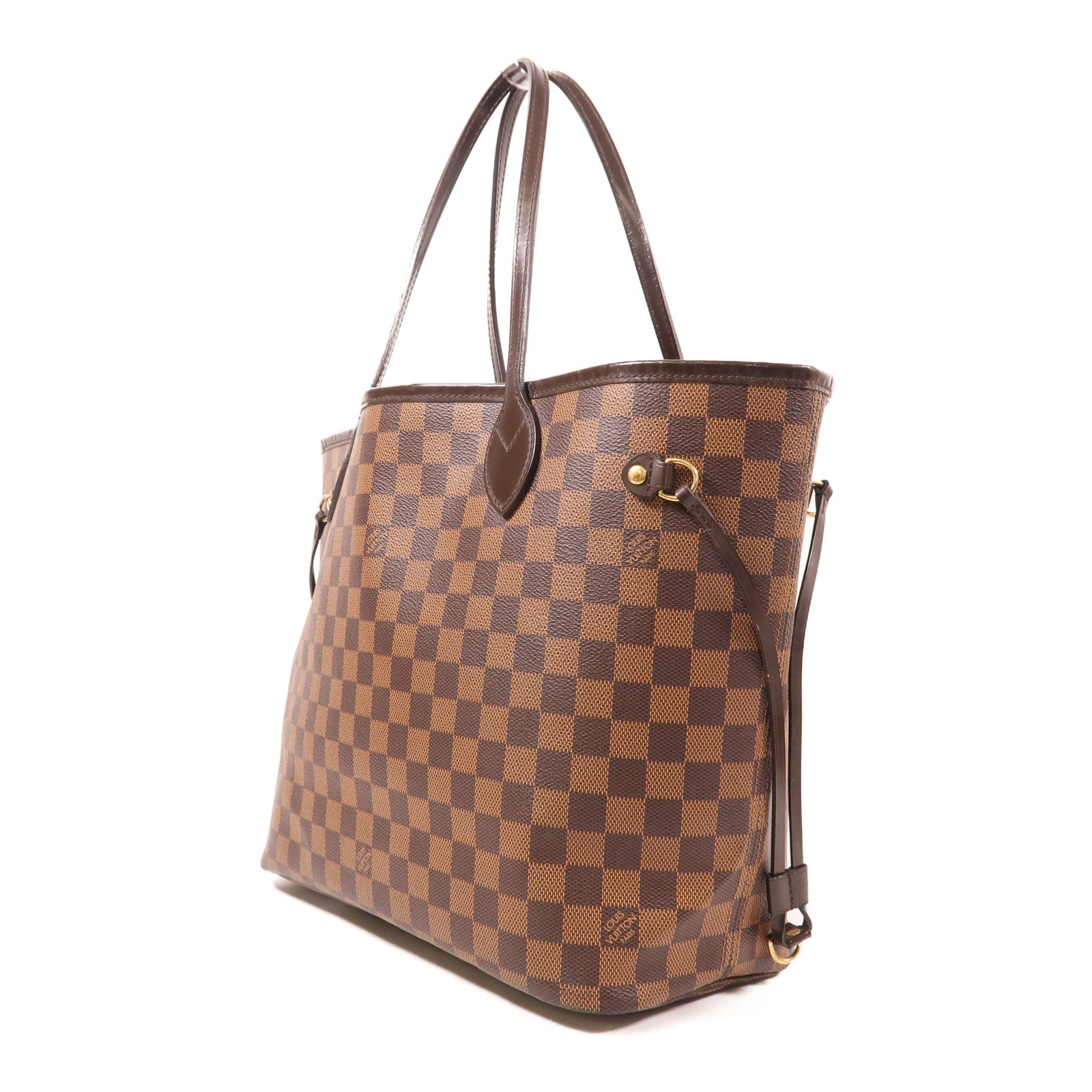 LOUIS VUITTON Damier Neverfull MM金扣手挽袋/肩背袋